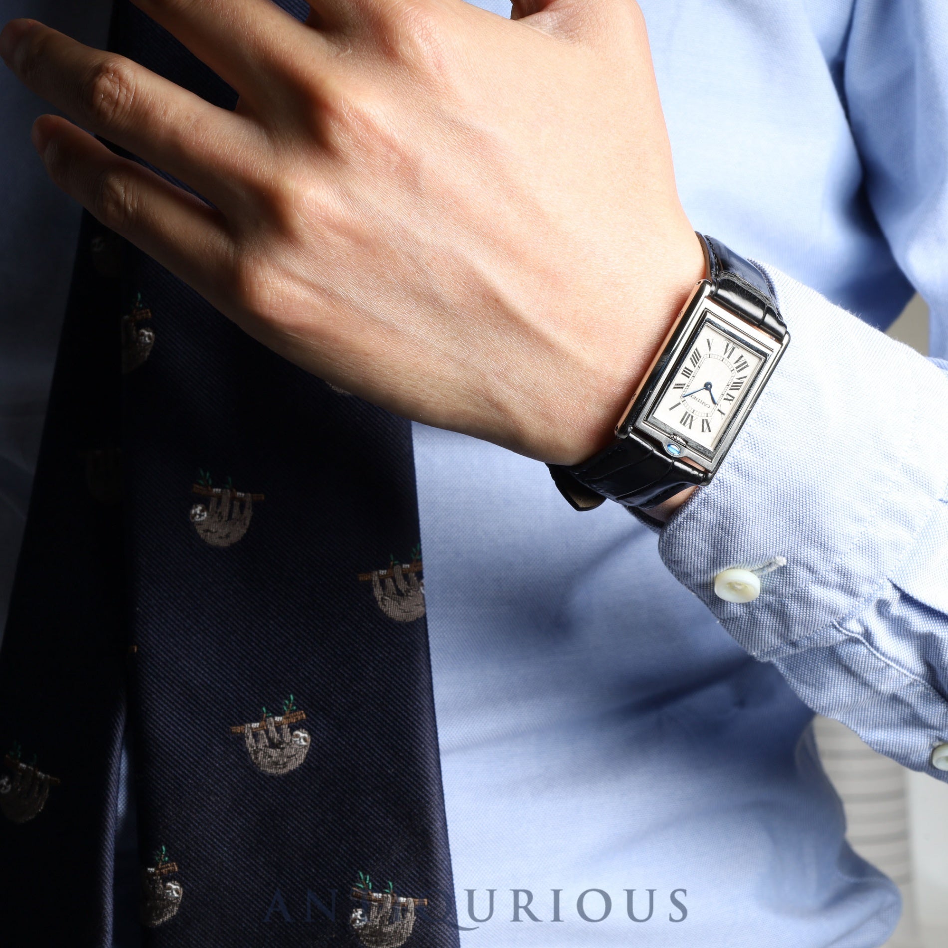 Cartier Tank Basculante LM W10X1358 / 2390 Manual winding SS Leather Genuine buckle (SS) Silver dial Box Complete service (full maintenance) completed at Cartier boutique
