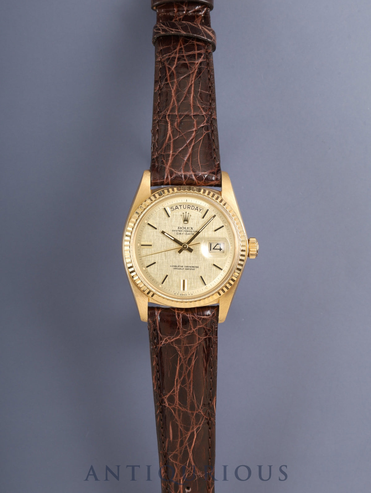 ROLEX Day-Date 1803 Automatic Cal.1556 750YG Leather Original Pin Buckle (GP) Sigma Dial Champagne Dial 3.4M Serial (1971) Overhauled