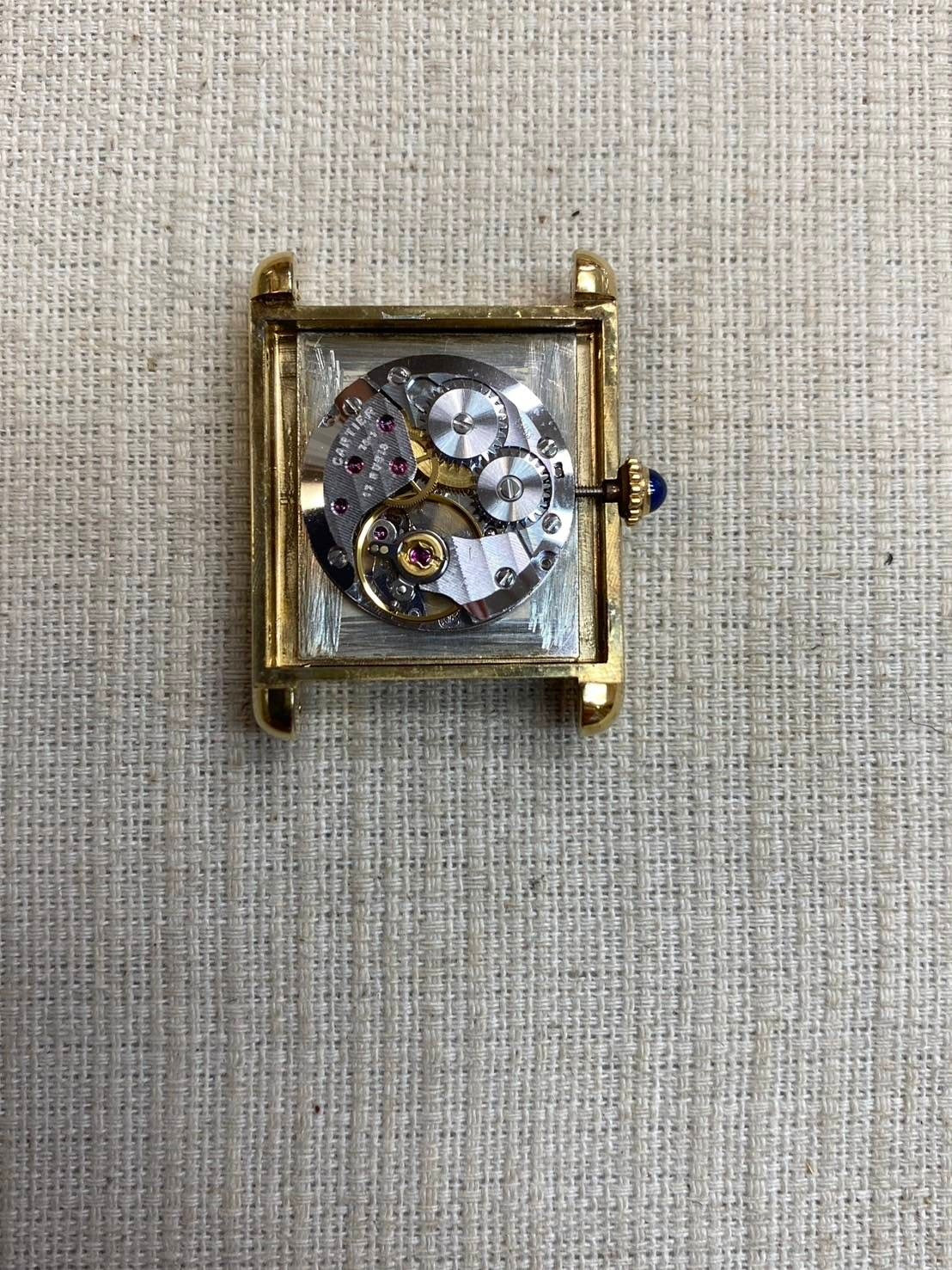Cartier Must Tank LM Manual winding 925 Leather Genuine buckle (GP) Mahogany dial Overhauled