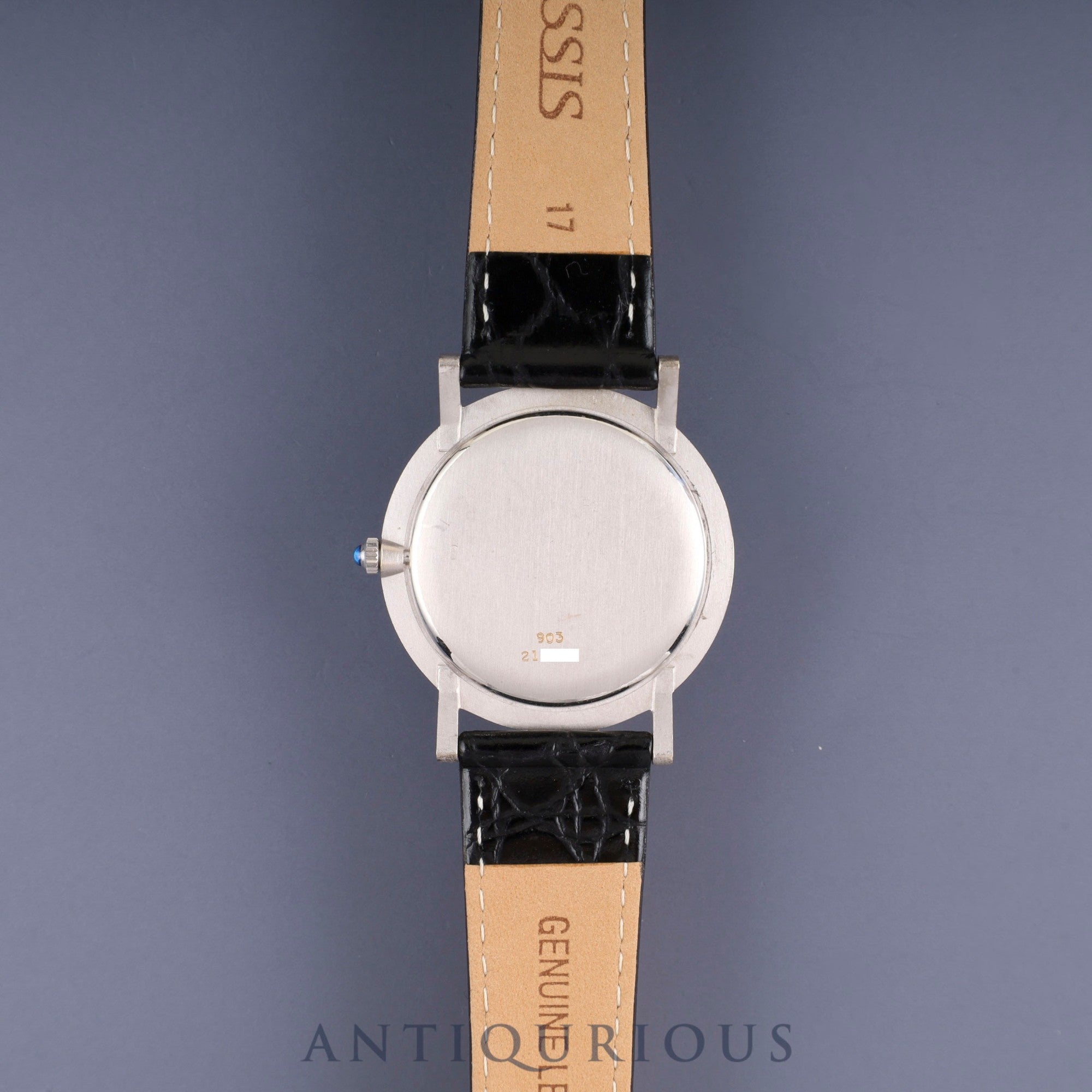 Piaget Round 903 Manual Winding Cal.9P1 750 Leather Genuine Buckle (750) White Roman Dial Genuine Strap Overhauled