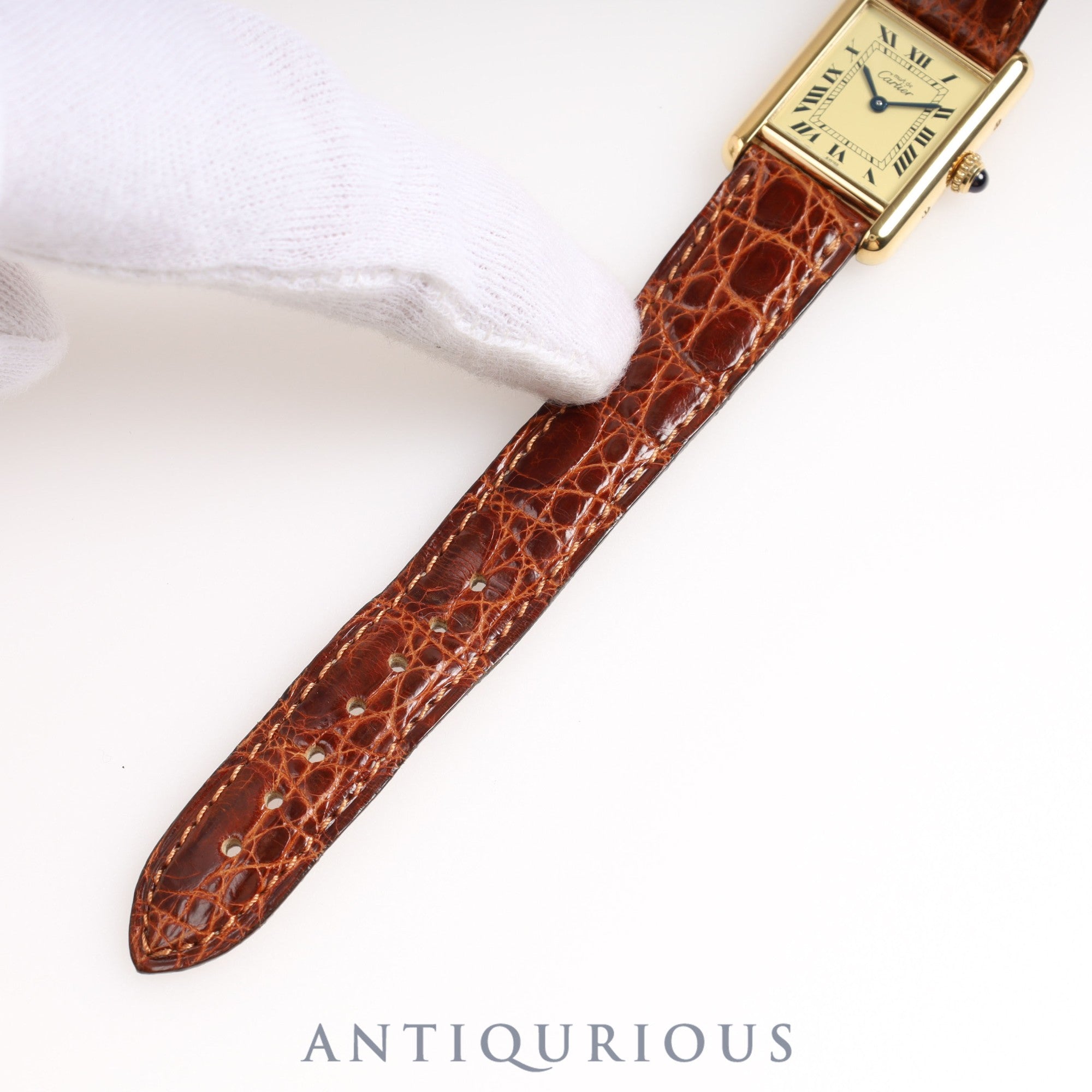 カルティエ マストタンク SM QZ アイボリーローマン文字盤 箱 保証書 1994年