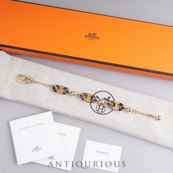 Hermès Sur Mer PM Buffalo Horn xGP T3 Bracelet, Box, Dust Bag, Booklet, Card, Wrist Size: Approx. 18cm