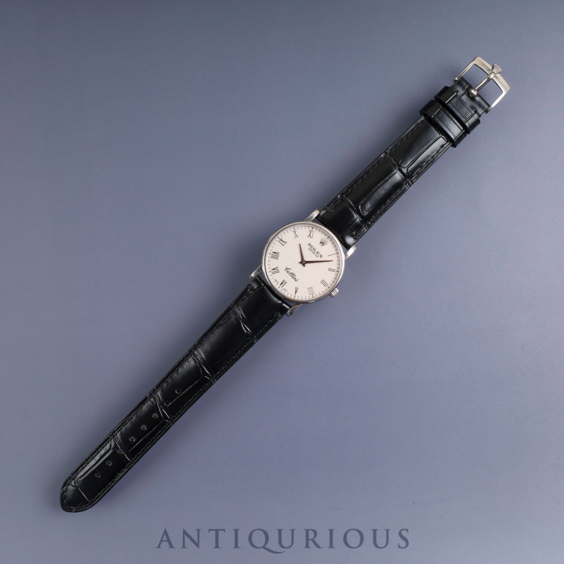 ロレックス チェリーニ 5115 手巻き Cal.1602 750 革 純正尾錠(750) 彫りコンピューター文字盤 冊子 保証書(2004年)純正ベルト オーバーホール済み