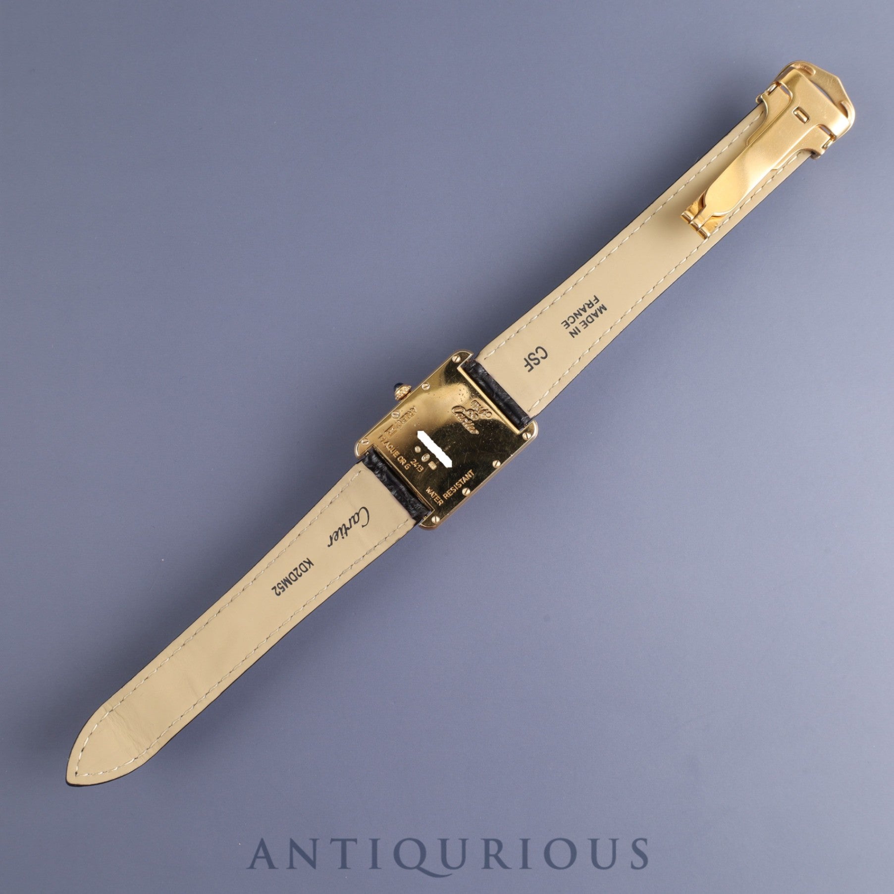 Cartier Must Tank GM (XL) 2413 Quartz Caliber 87 SV925 with Genuine Leather Strap and Genuine D-Buckle (GP). Telephone Arabic Dial. Overhauled and Finished to Look Like New.