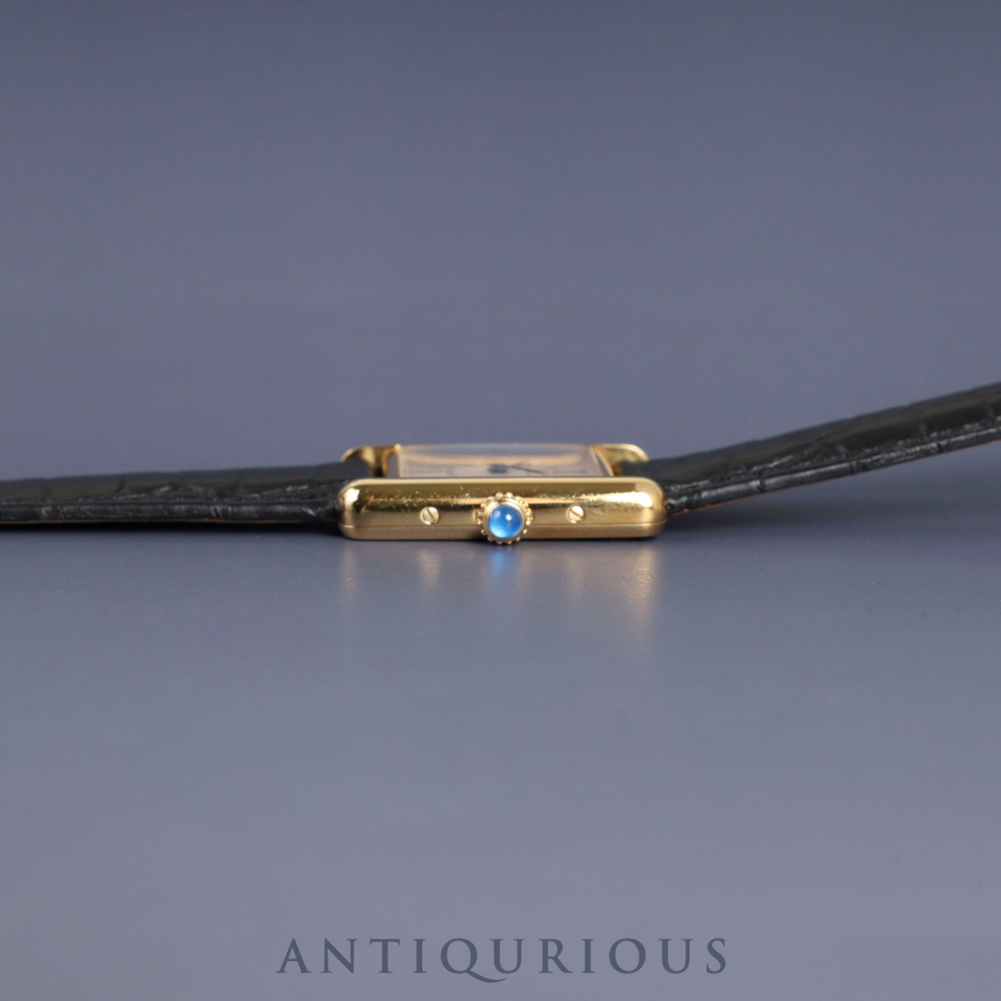 Cartier Must Tank SM W1005554 / 5057001 Quartz Cal.057 SV925 Leather Genuine D-buckle (GP) Opalan dial Genuine replacement belt Box Warranty (1992) Overhauled