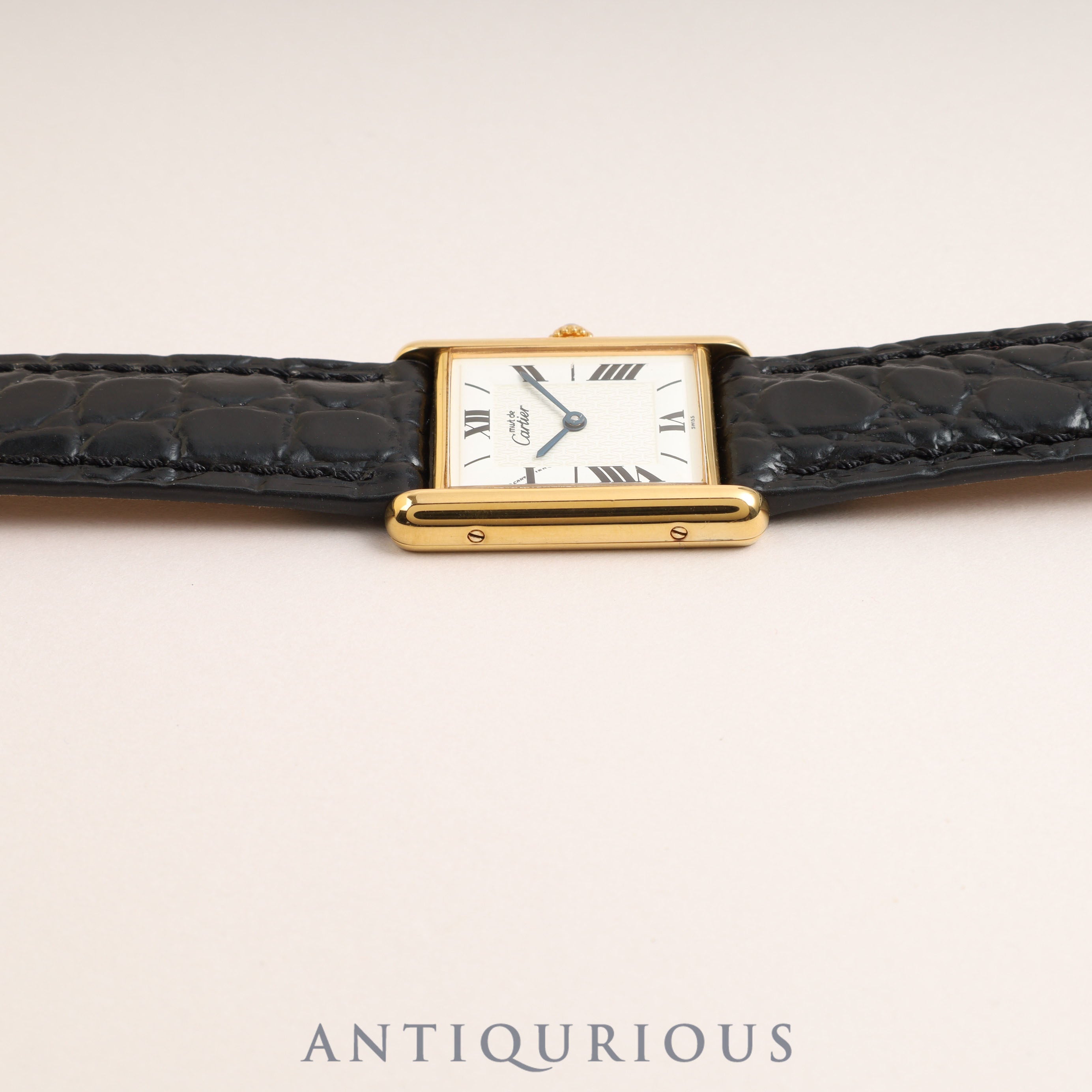 カルティエ マストタンク LM QZ ホワイト飛びローマ&2C文字盤