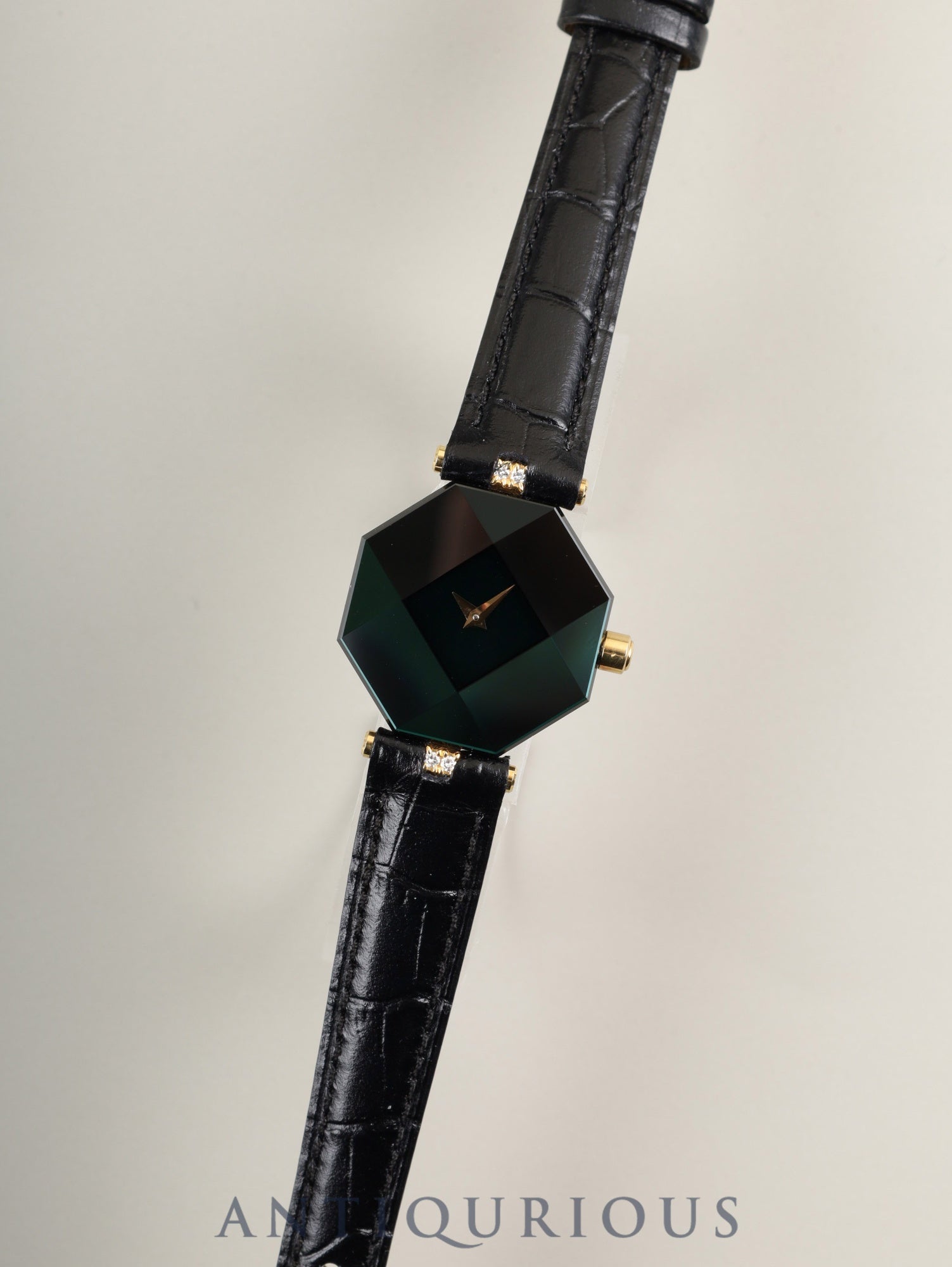 センチュリー エンパイヤ タイム ジェム クォーツ Cal.ETA280.002 750 ダイヤ 革 純正尾錠(GP) グリーン文字盤 オーバーホール済み