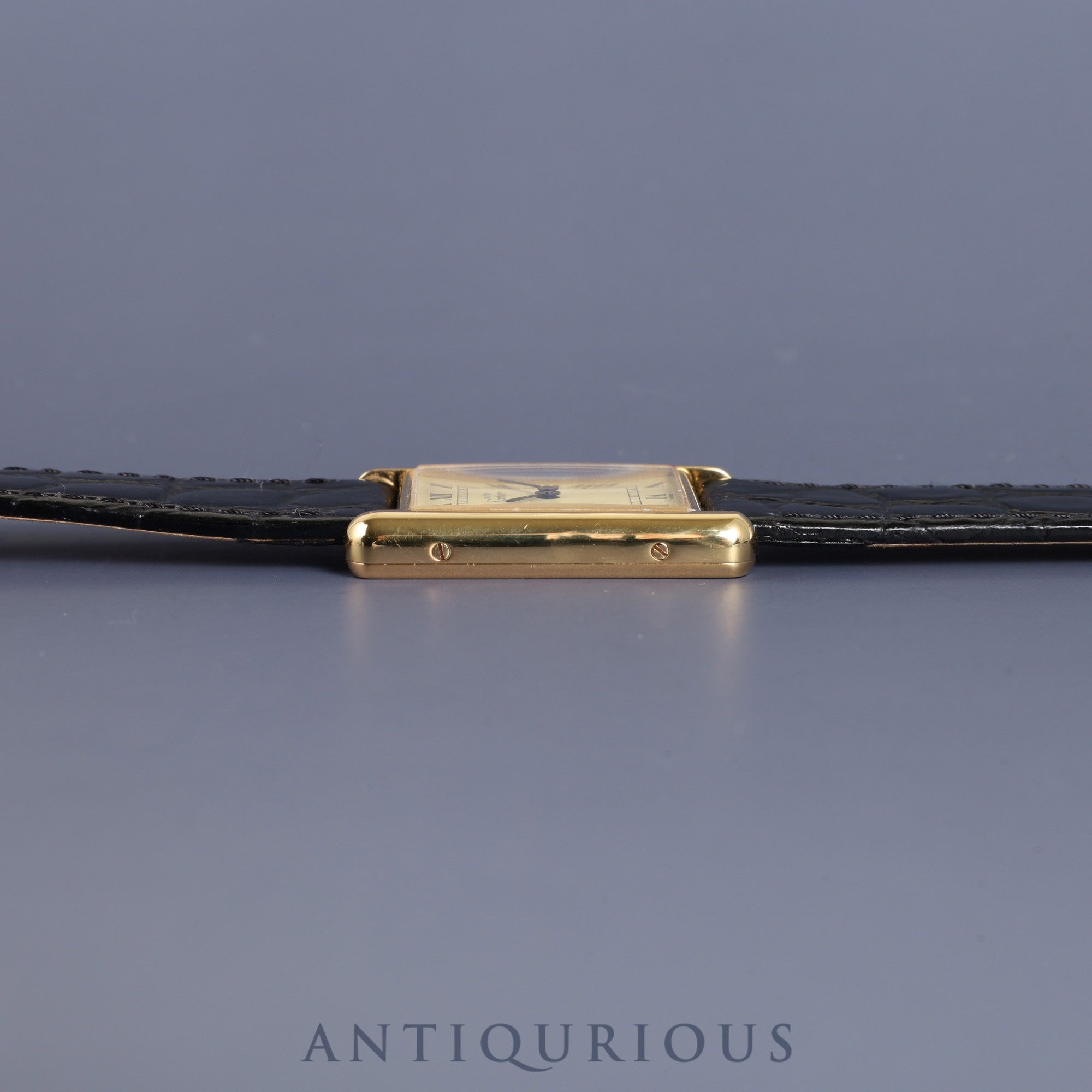 Cartier Must Tank LM 590005 Quartz Cal.90 SV925 Leather Genuine Buckle (GP) Ivory Roman Dial Overhauled and Finished to Like New