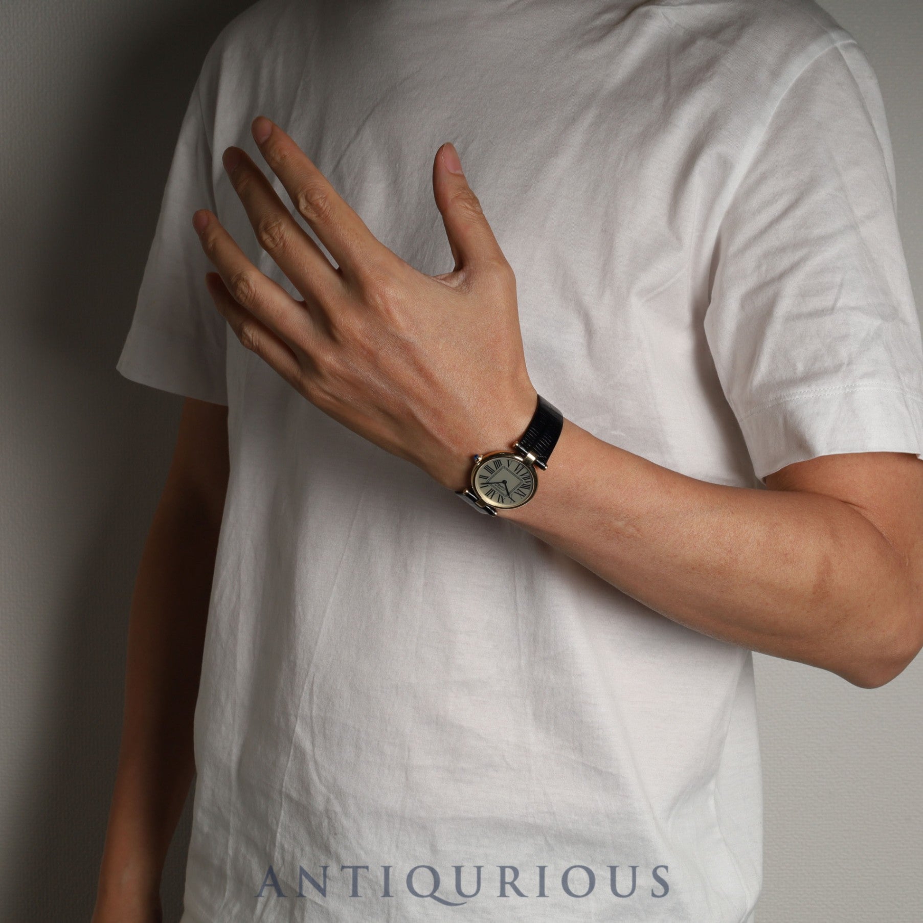 カルティエ マスト ヴァンドーム VLC LM 590003 クォーツ SV925 革 純正尾錠(GP) オパラン文字盤 カルティエブティックにてコンプリートサービス済み