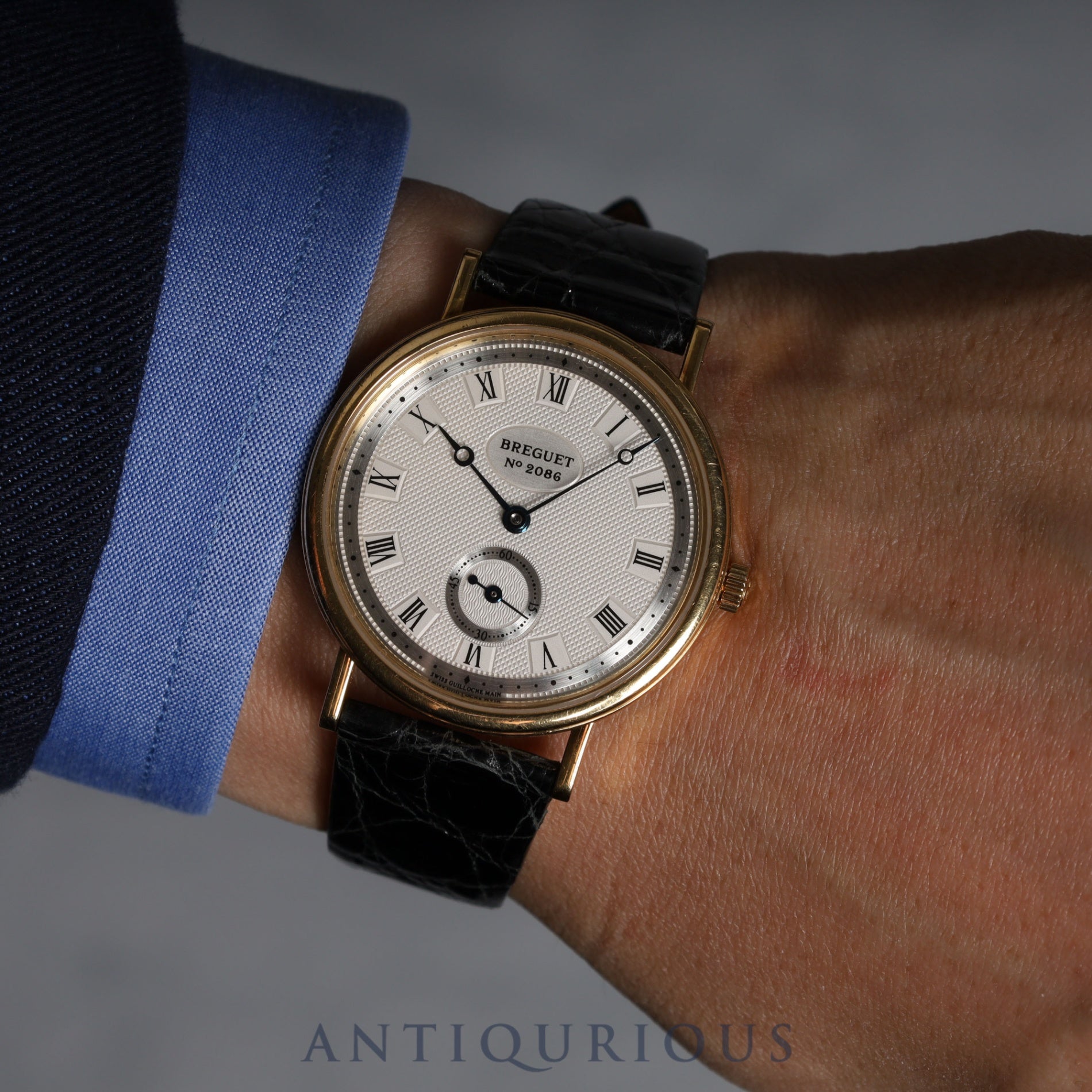 ブレゲ 3917 クラシック 3917 手巻き Cal.818/5 750YG 革 純正尾錠(750YG)シルバー文字盤 箱