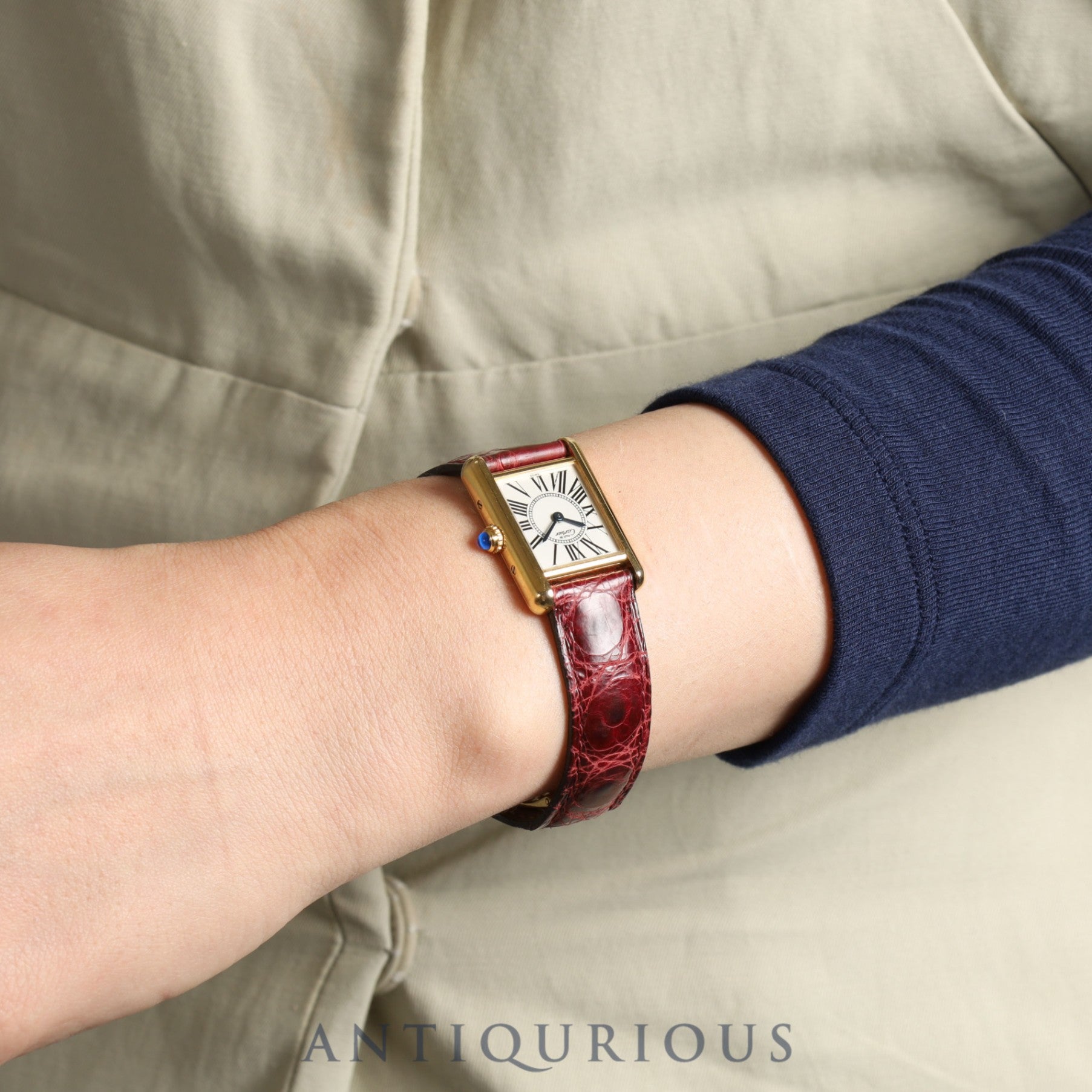 カルティエ マストタンク SM W1005554 / 5057001 クォーツ Cal.057 SV925 純正革ベルト 純正Dバックル オパラン文字盤 保証書(1998年)オーバーホール済み