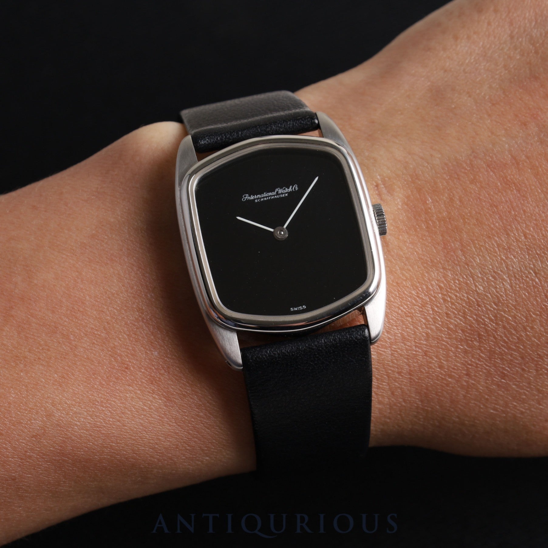 IWC ダヴィンチライン 手巻き SS 純正革ベルト 純正尾錠(SS)ブラック文字盤 オーバーホール済みアイダブリュシー