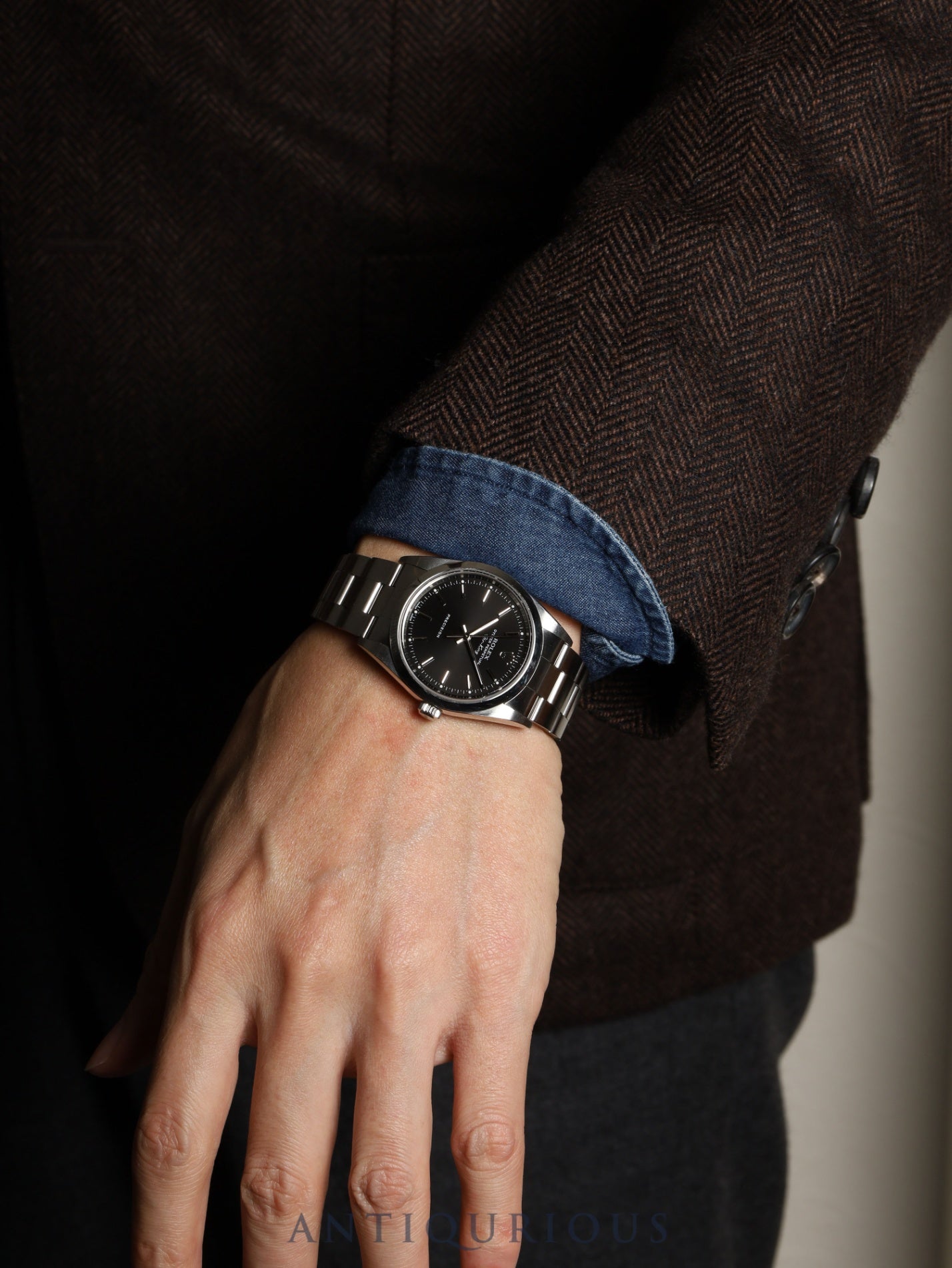 Rolex Air-King 14000 Automatic Caliber 3130 Stainless Steel Black Dial Y Series (2002) Warranty Card Box Tag Booklet Case Overhauled