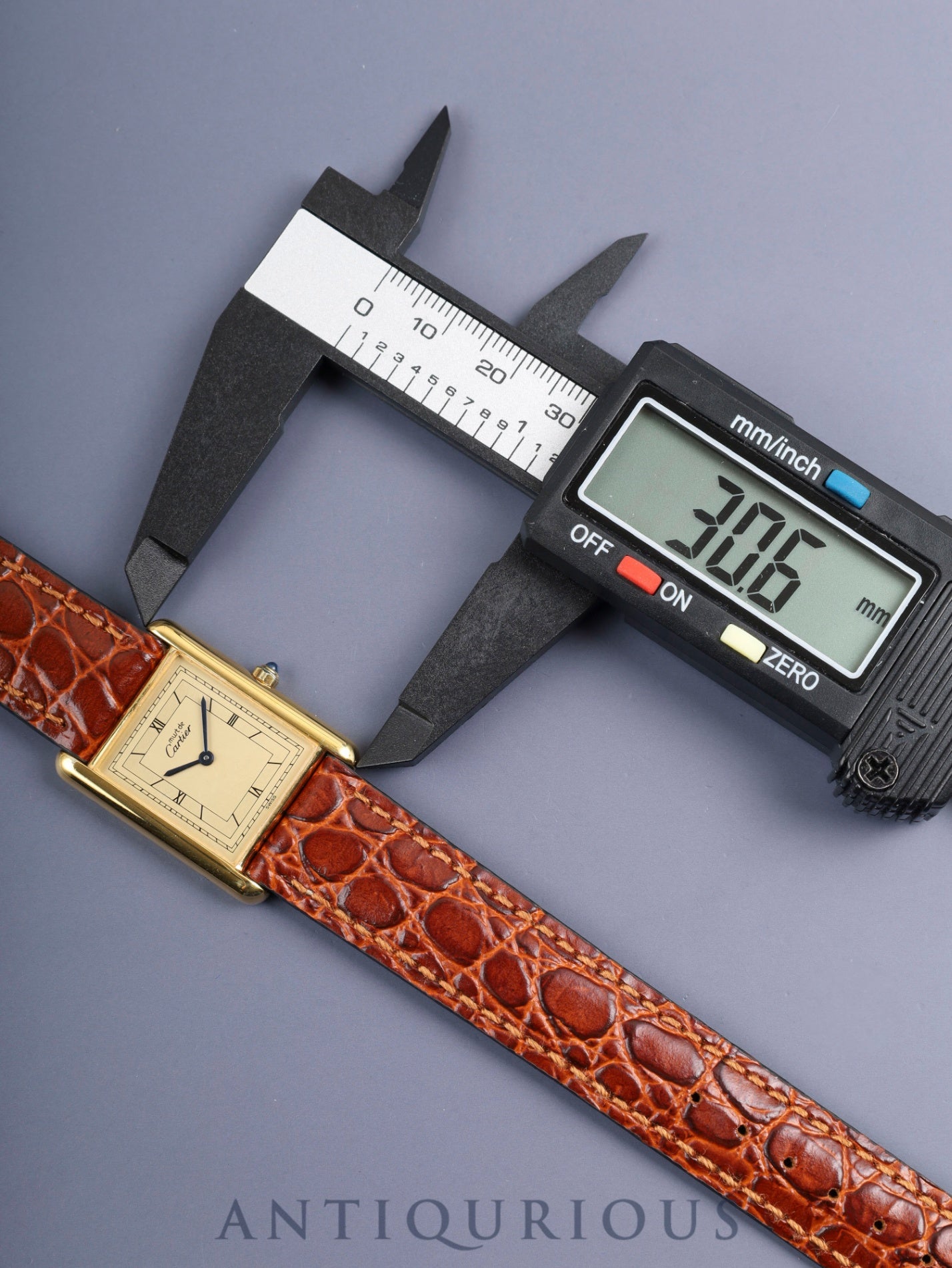 Cartier Must Tank LM 6 81006 Quartz Cal.859 SV925 Leather Original Pin Buckle (GP) Champagne Roman Numeral Dial (SWISS marking) With Original Leather Strap, Polished, Complete Service by Cartier Boutique