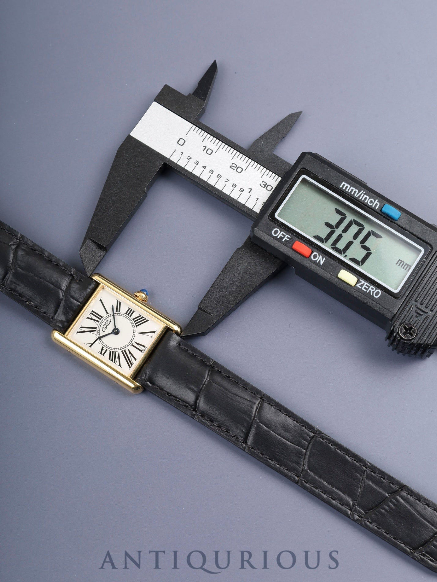 Cartier Must Tank LM 590005 Quartz Cal.90 SV925 Leather Genuine D-Buckle (GP) Opaline Dial (SWISS marking) Overhauled Polished