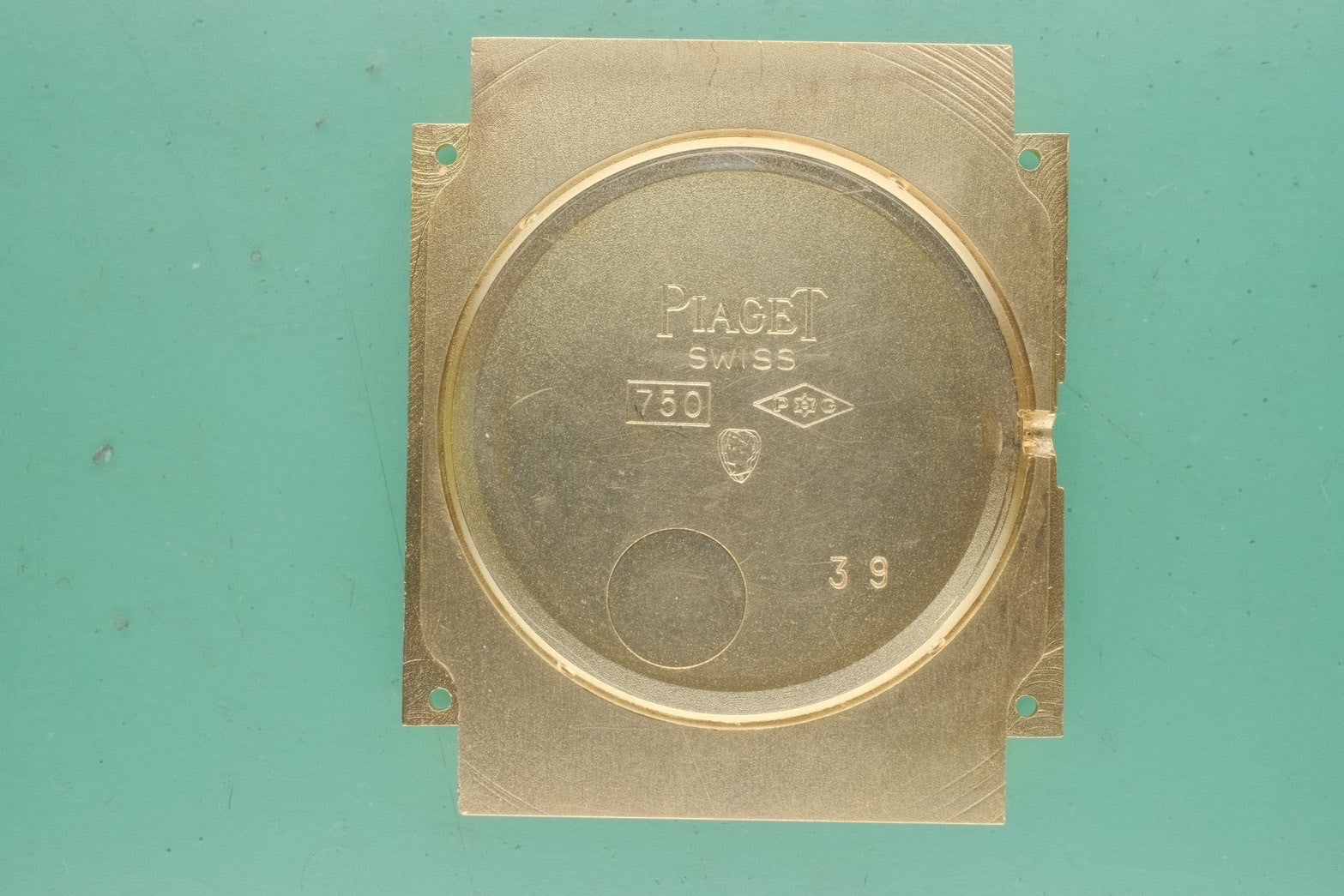 ピアジェ レクタンギュラー 9297 手巻き Cal.9P1 750 革 純正尾錠(750)ゴールドローマン文字盤 23×28mm 保存袋 オーバーホール済み