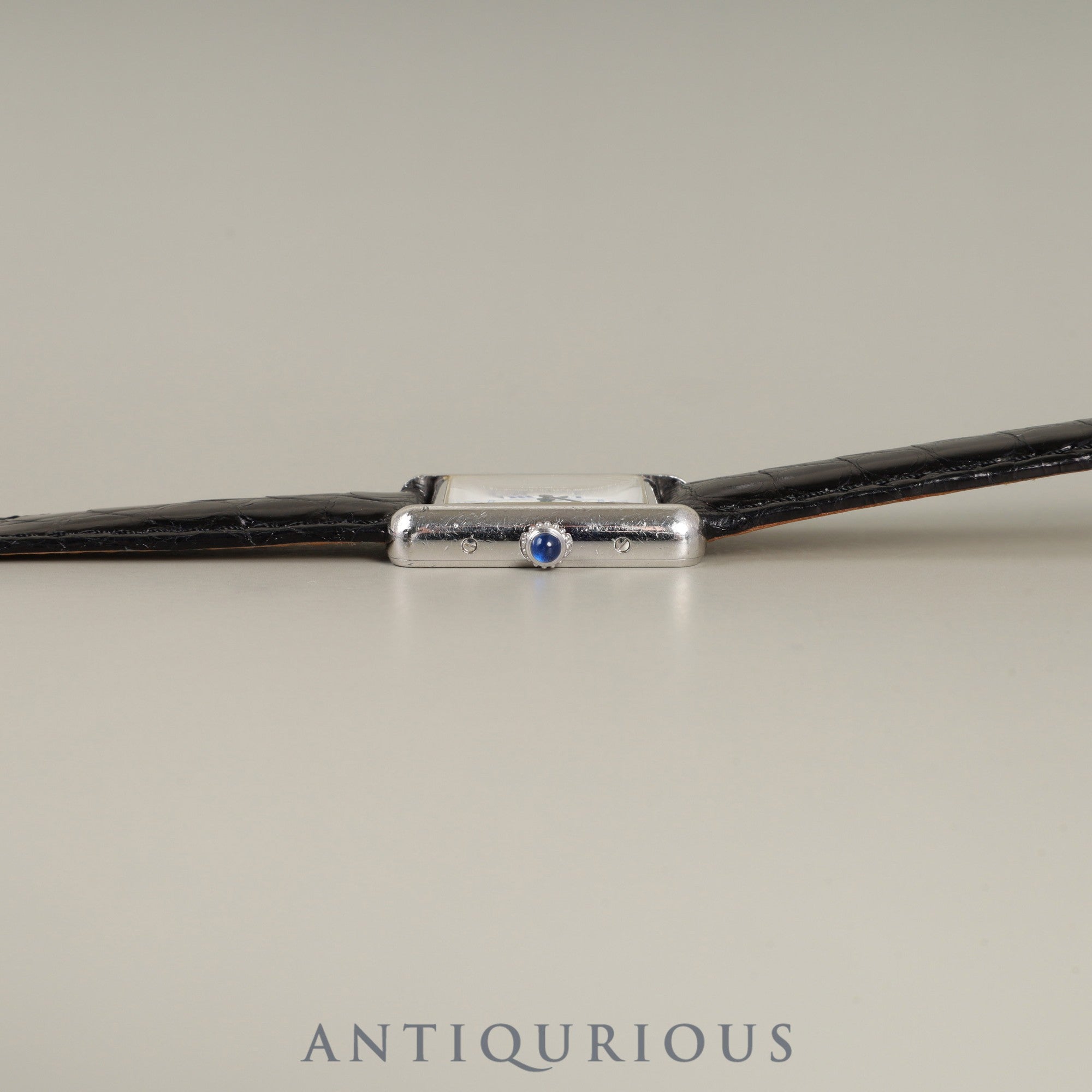 Cartier Must Tank MM W1014054 / 2416 Quartz Caliber 057 SV925 Leather Strap with Genuine D-Clasp (Stainless Steel) White Roman Dial (SWISS MADE) Overhauled