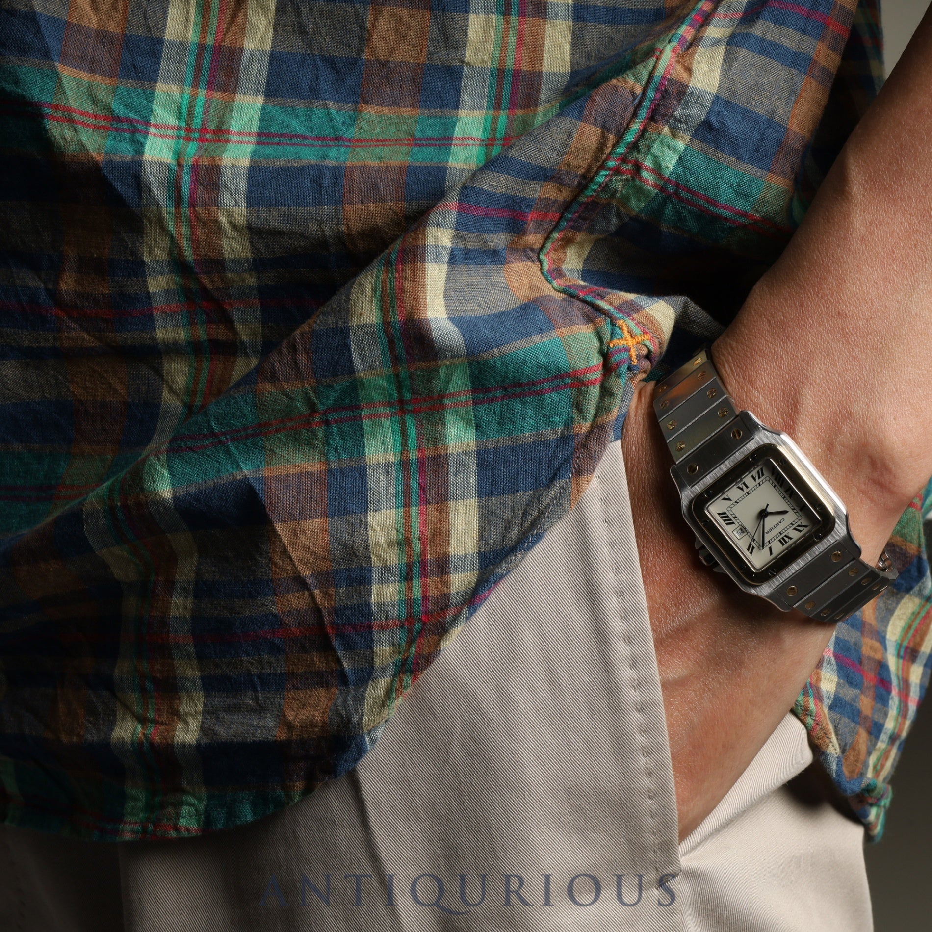 カルティエ サントス ガルベ LM 1172961 自動巻き SS/YG SS/YG ホワイトローマン文字盤 オーバーホール済み