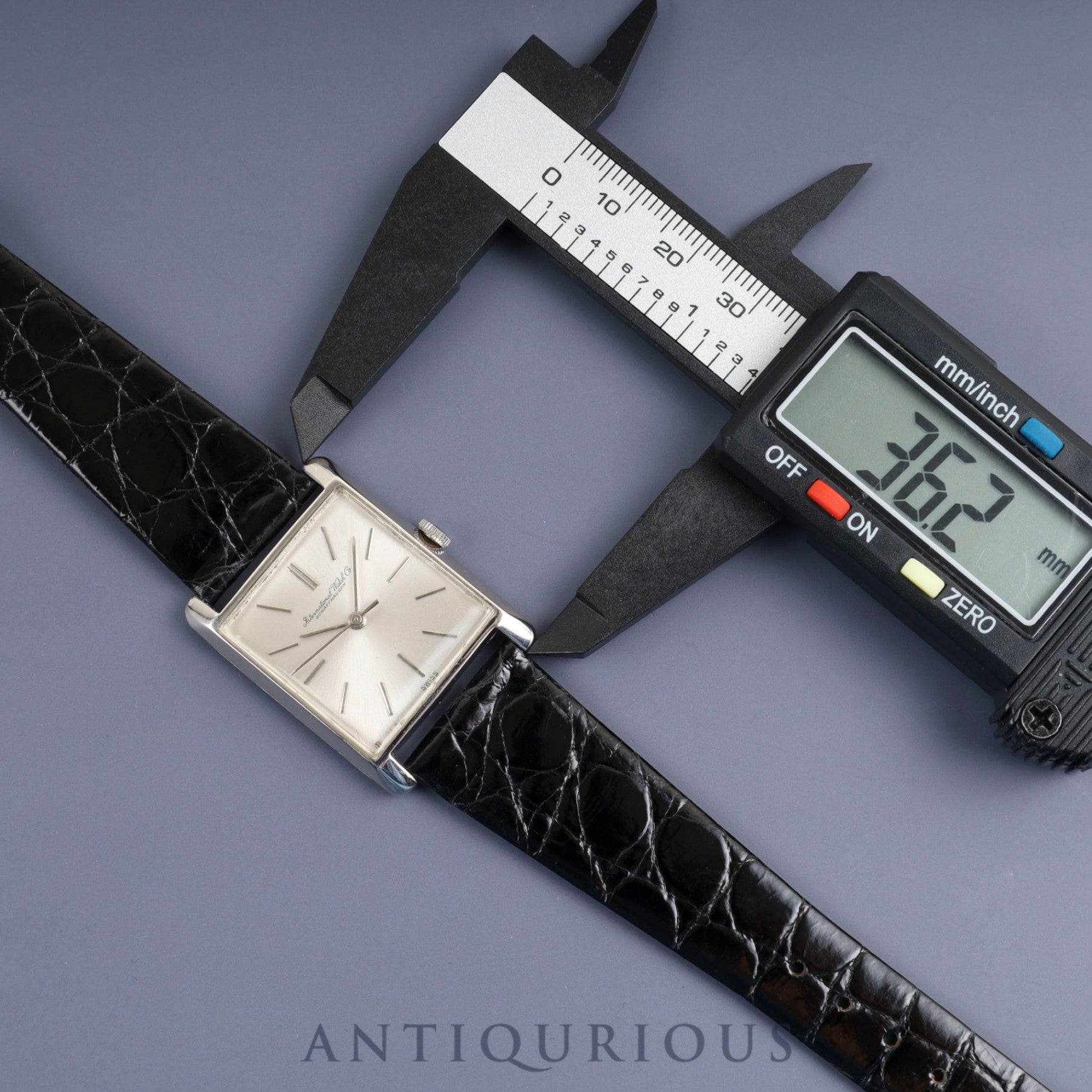 IWC Old Inter manual winding Cal.C.401 Pm900 leather watch with genuine stainless steel buckle, silver dial, overhauled.