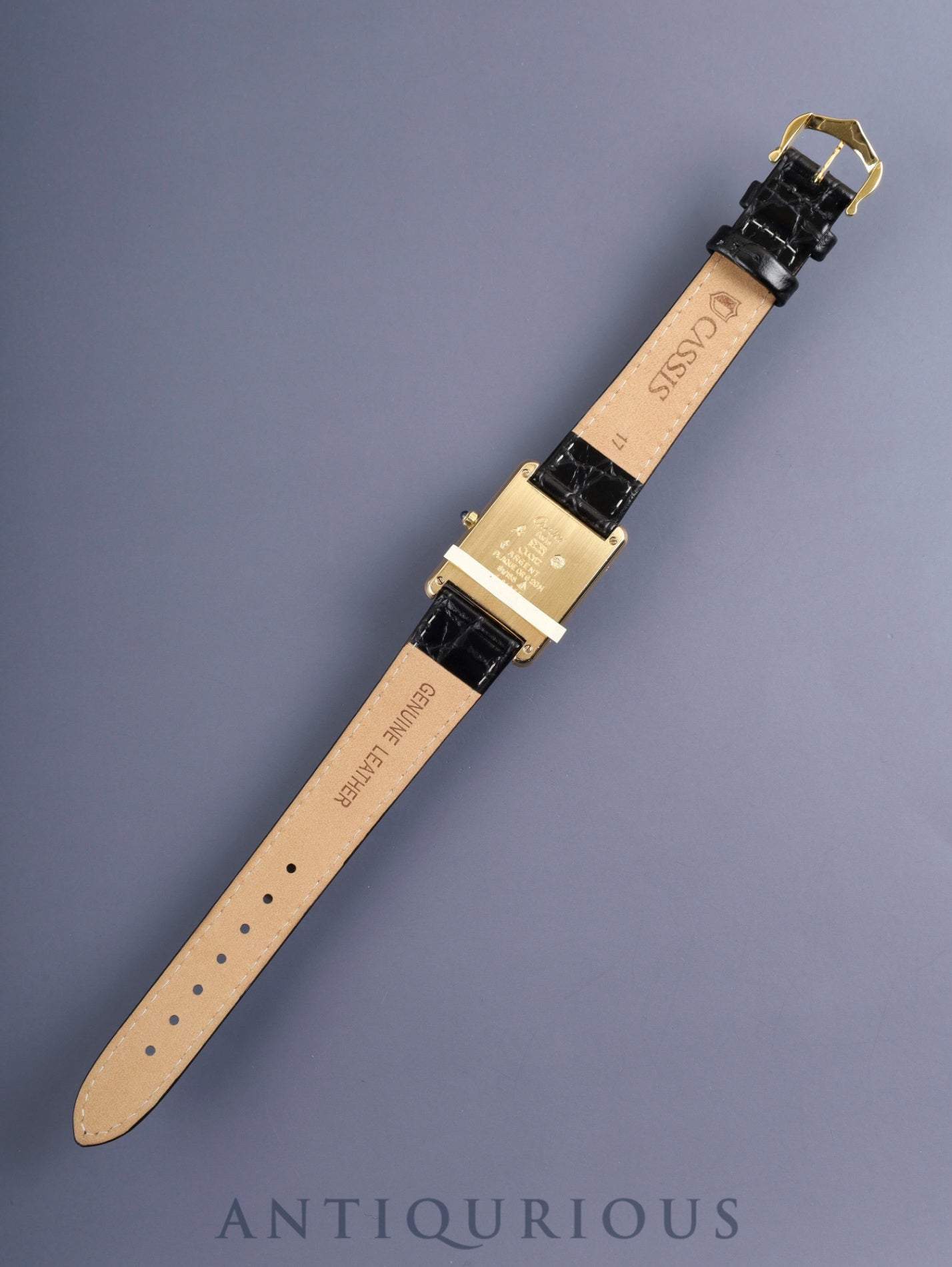 カルティエ マストタンク LM 681006 クォーツ Cal.81 SV925 革 純正尾錠(GP)グレー飛びローマン文字盤(SWISS表記)オーバーホール済み