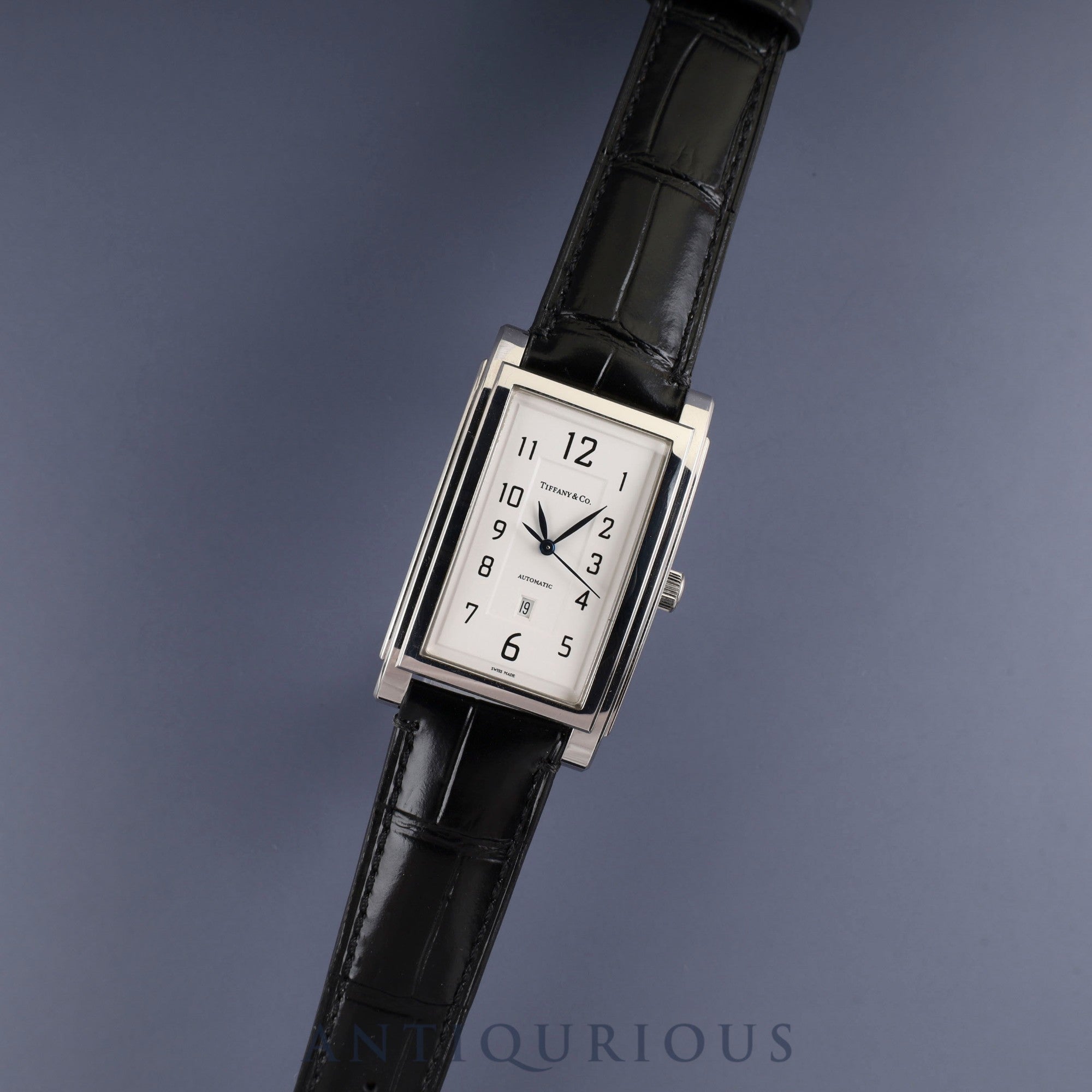 ティファニー グランドデイト 自動巻き SS 革 純正尾錠(SS)ホワイトアラビア文字盤 オーバーホール済み