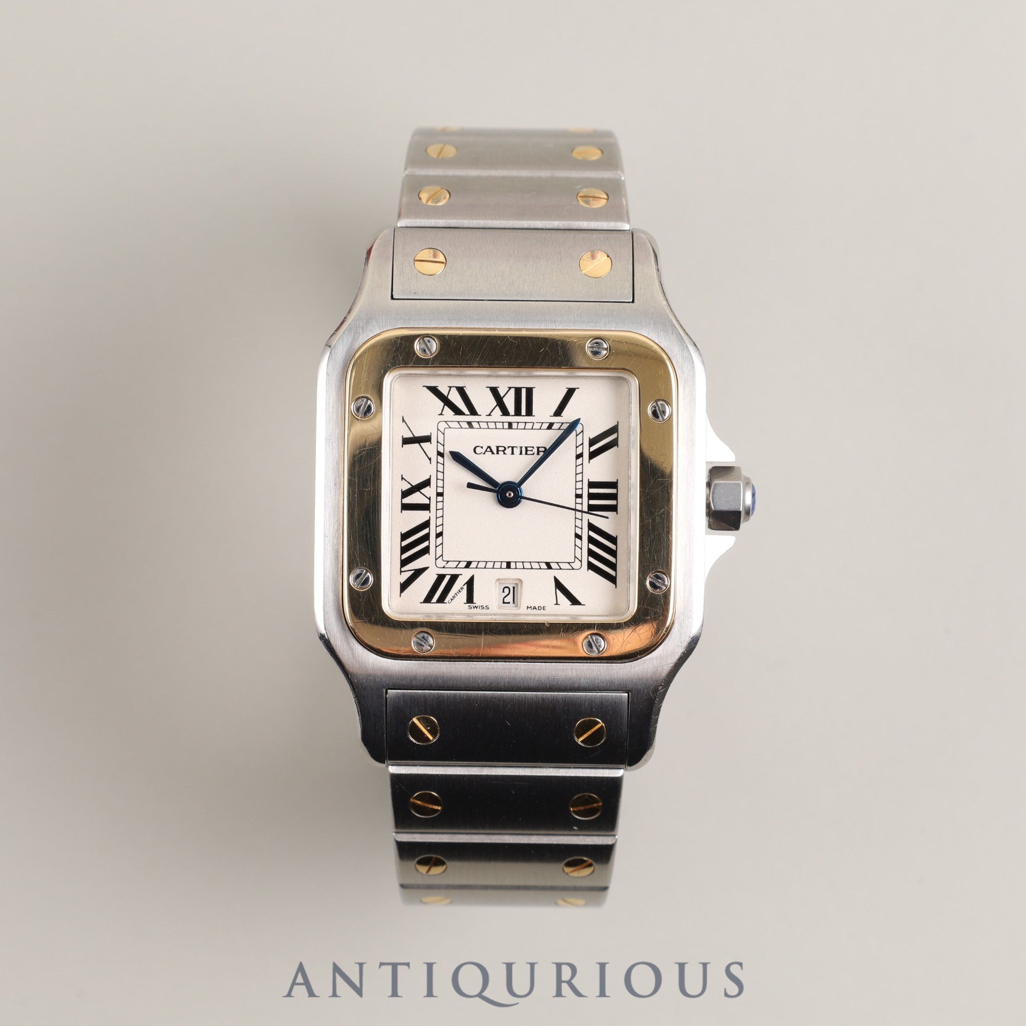 Cartier Santos Galbee LM W20011C4 / 1566 Quartz Cal.687 SS/YG SS/YG Ivory Dial Box Overhauled