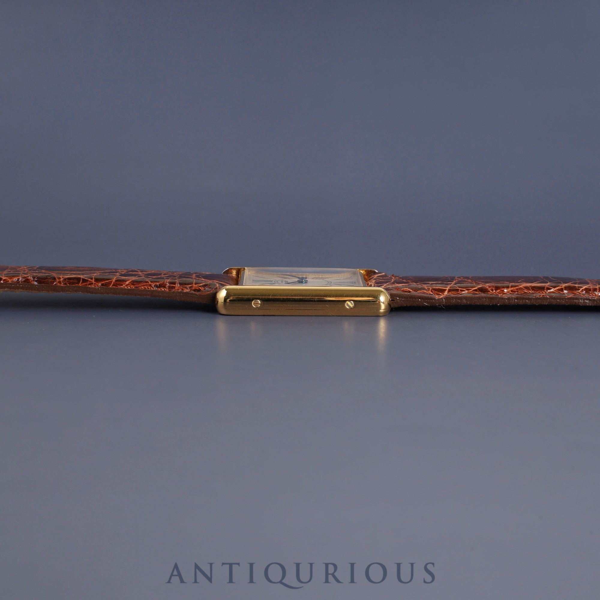 Cartier Must Tank LM 590005 Quartz SV925 Leather Genuine Buckle (GP) Opalan Dial Circa 1982-Circa 1995