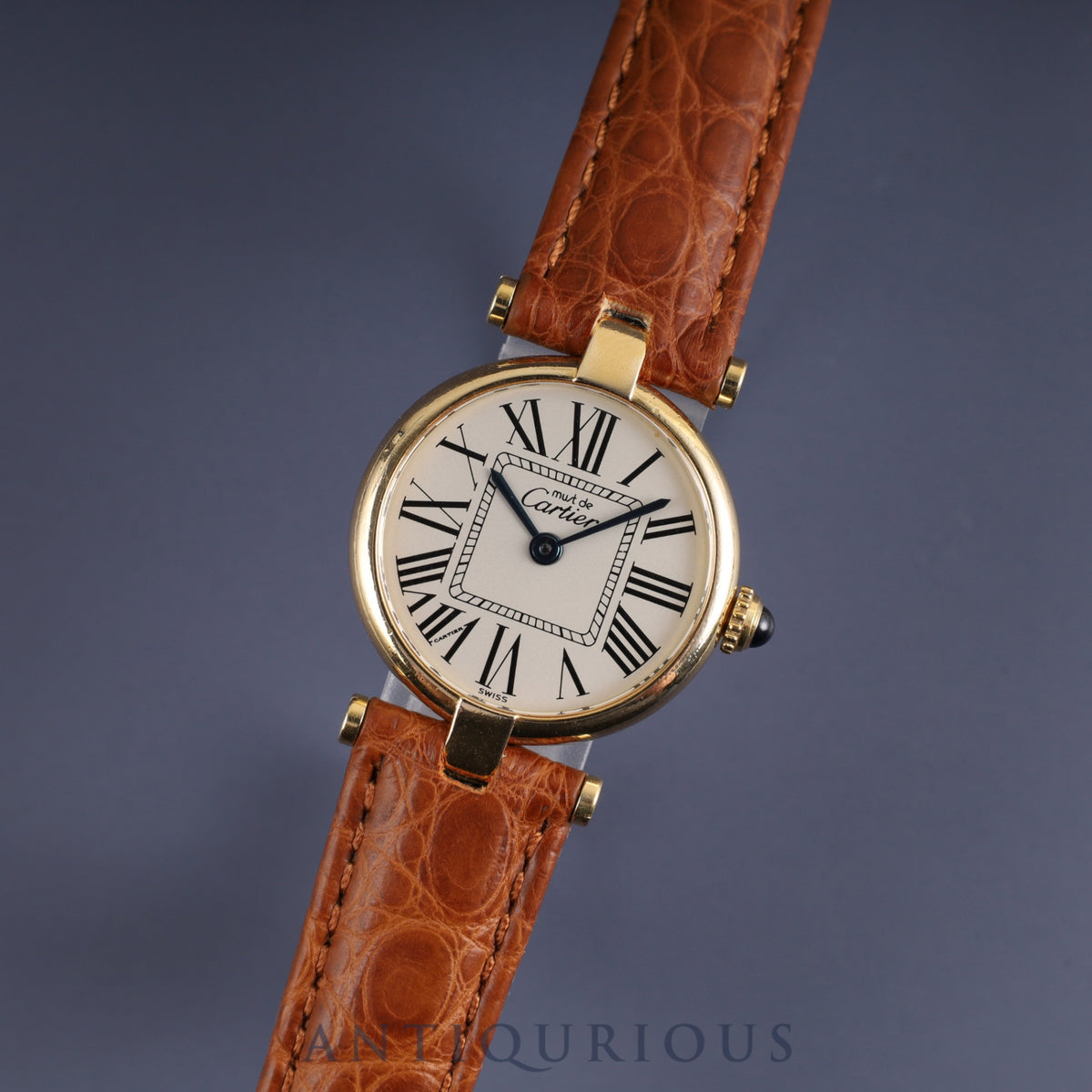 Cartier Must Vendome VLC SM 1851 Quartz Cal.90 SV925 Leather Genuine D-buckle (GP) Opalan dial Overhauled