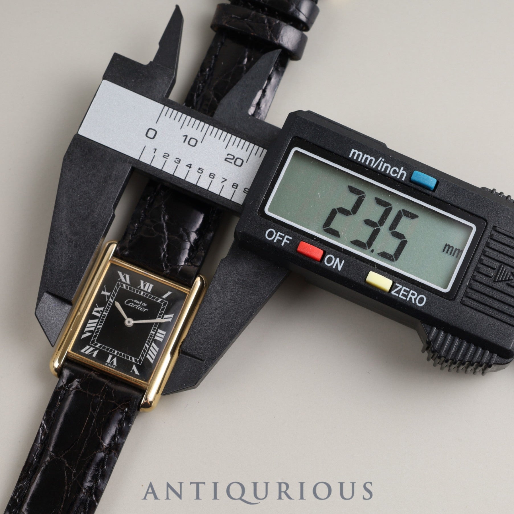 Cartier Must Tank LM Manual Winding Cal.78-1 SV925 Leather Genuine Buckle (GP) Black Roman Dial