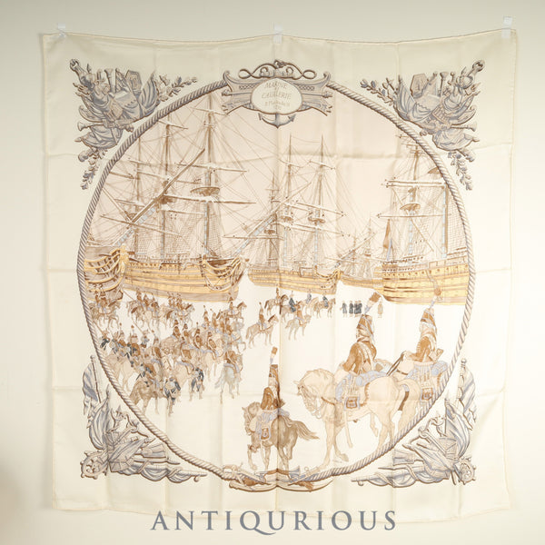 Hermes scarf Carré 90 MARINE ET CAVALERIE Sea and Cavalry 100% SILK