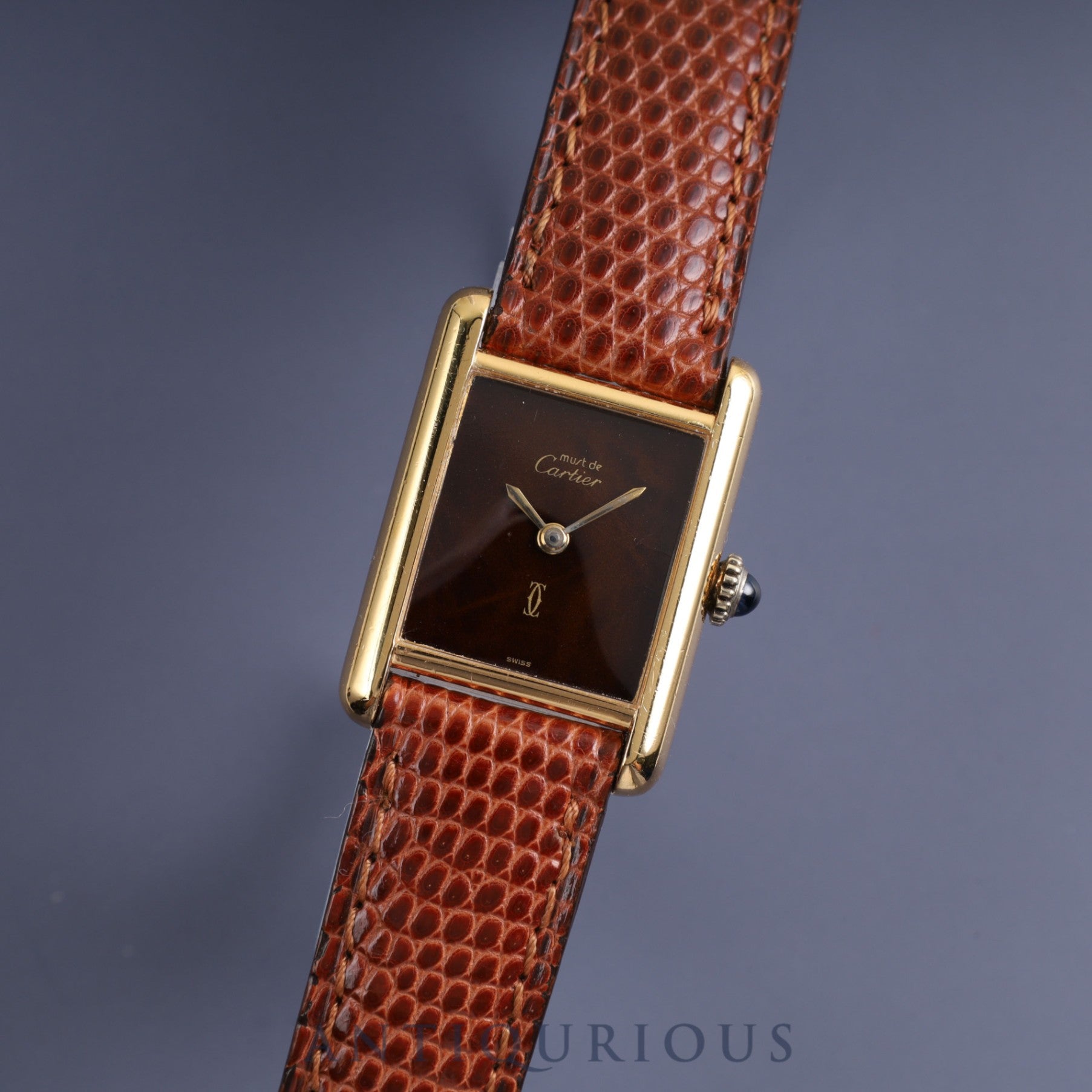 カルティエ マストタンクSM 手巻き SV925 純正ベルト 純正尾錠（GP  