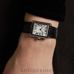 Cartier Tank Must SM WSTA0060 / 4367 Quartz Cal.157S SS Leather Genuine Buckle (SS) Silver Roman Dial Overhauled