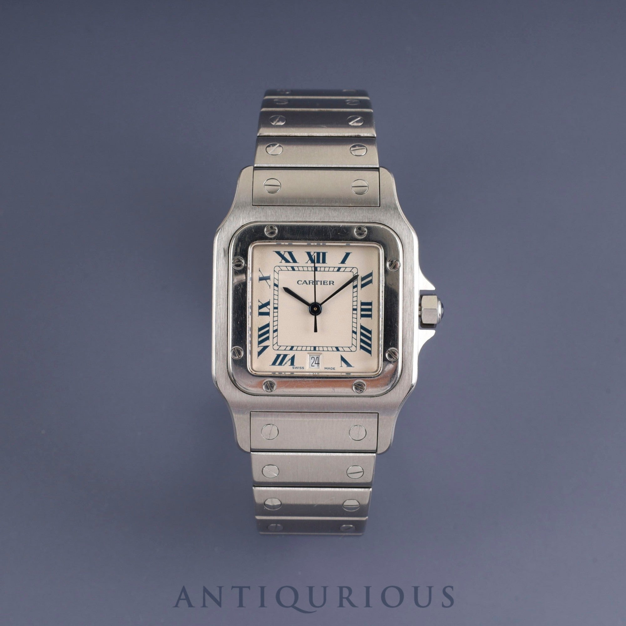 カルティエ サントス ガルベ LM W20018D6 / 987901 クォーツ Cal.87 SS SS ホワイトローマン文字盤 オーバーホール済み