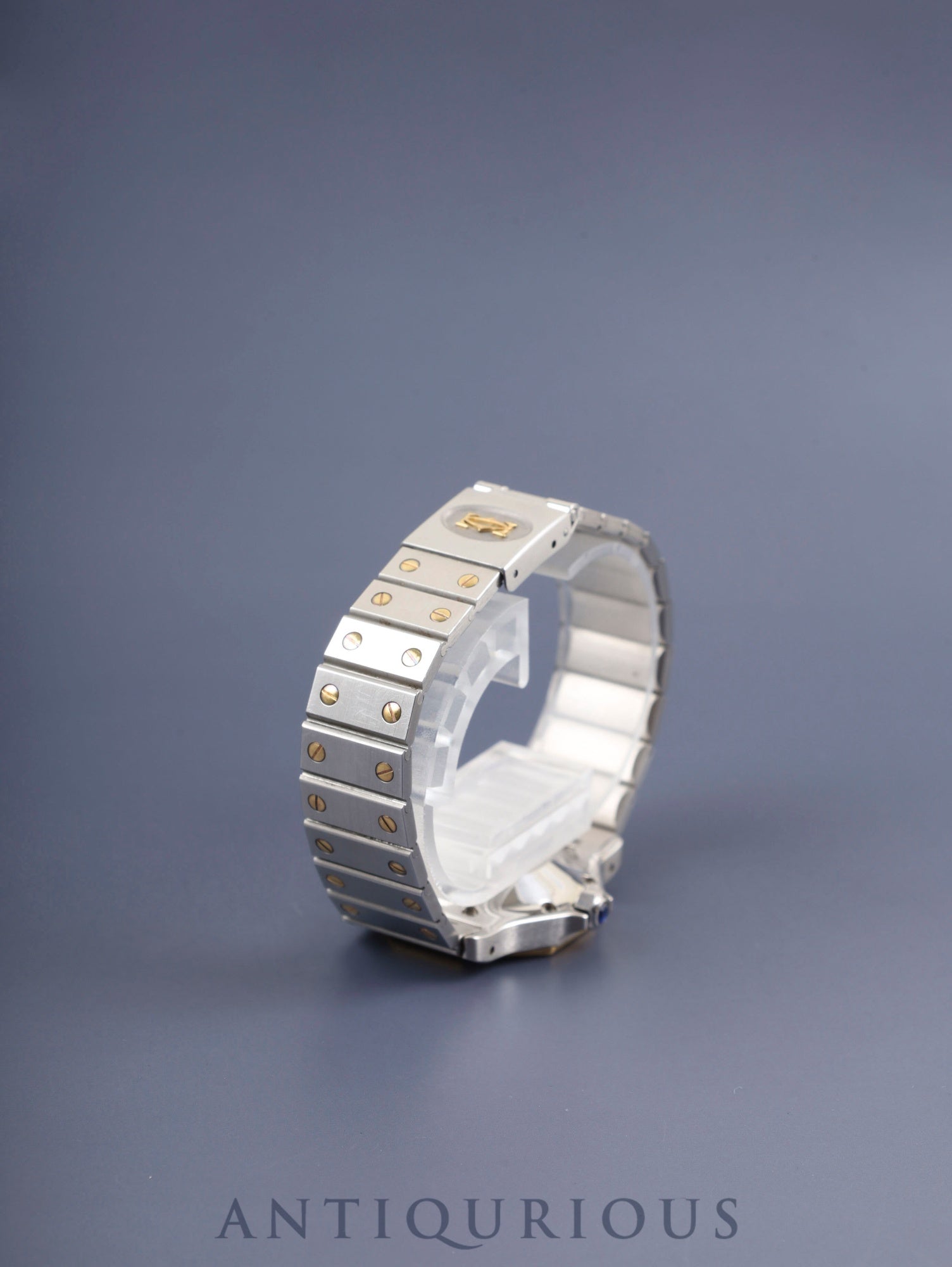 Cartier Santos Octagon LM 2966 Automatic Caliber ETA2671 Stainless Steel/Yellow Gold White Roman Dial Box and Booklet Overhauled