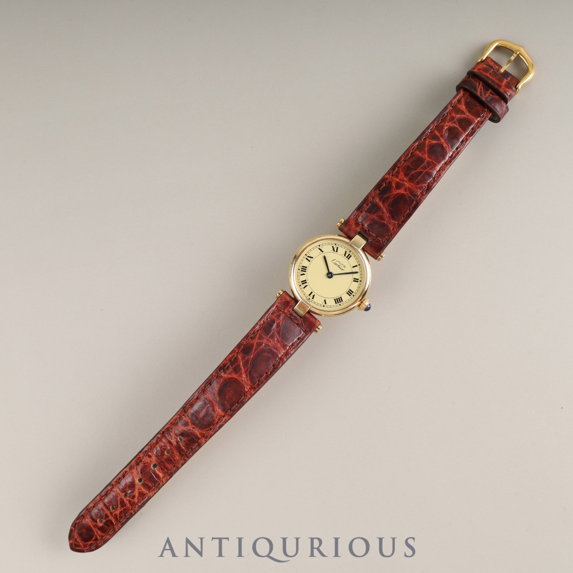 カルティエ マスト ヴァンドーム VLC SM 590004 クォーツ Cal.690 SV925 純正革ベルト 純正尾錠(GP) アイボリーローマン文字盤 オーバーホール済み