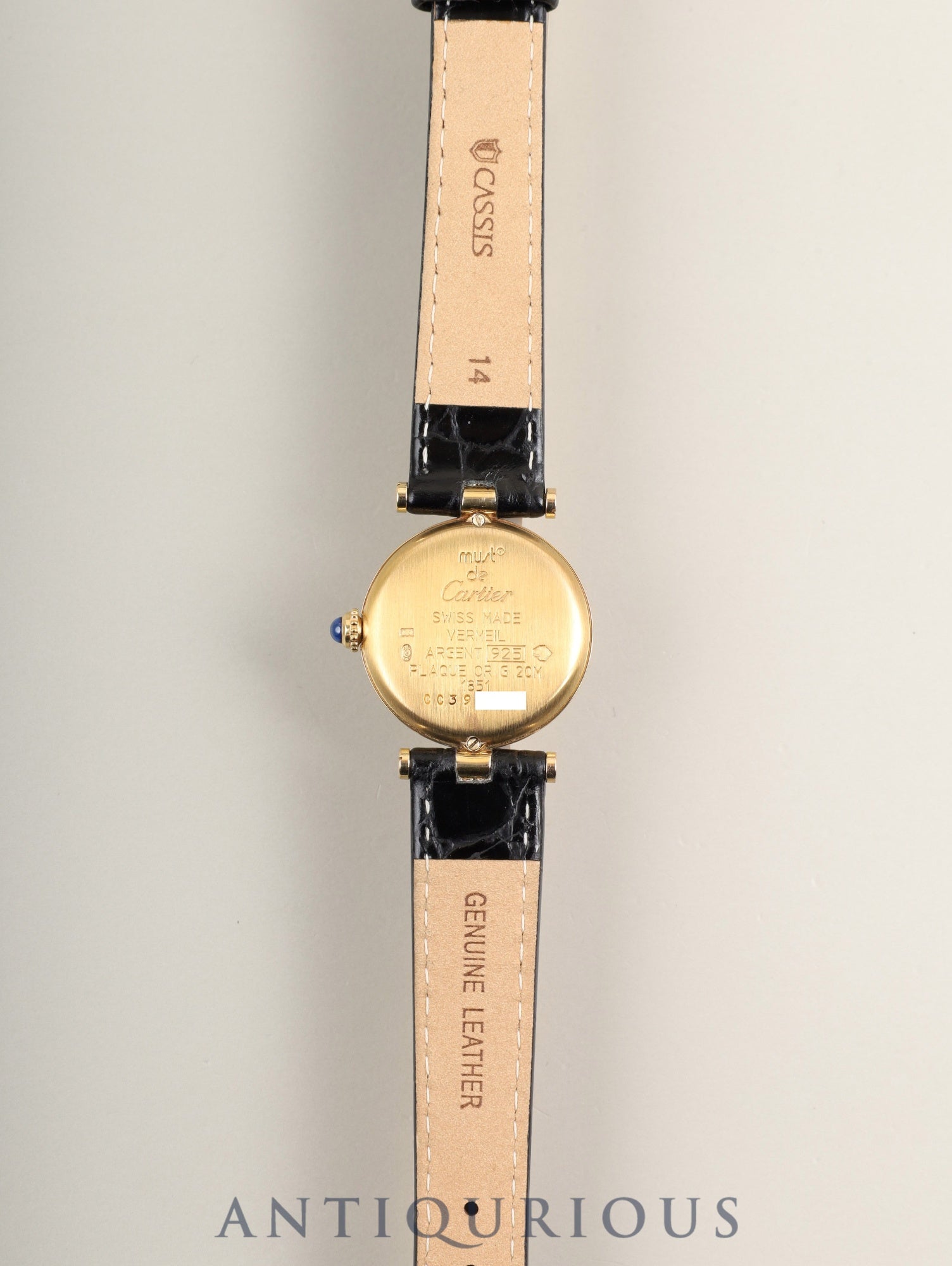 カルティエ マスト ヴァンドーム VLC SM W1002254 / 1851 クォーツ Cal.90.06 SV925 革 純正ピンバックル(GP)アイボリーローマン文字盤 箱 オーバーホール済み