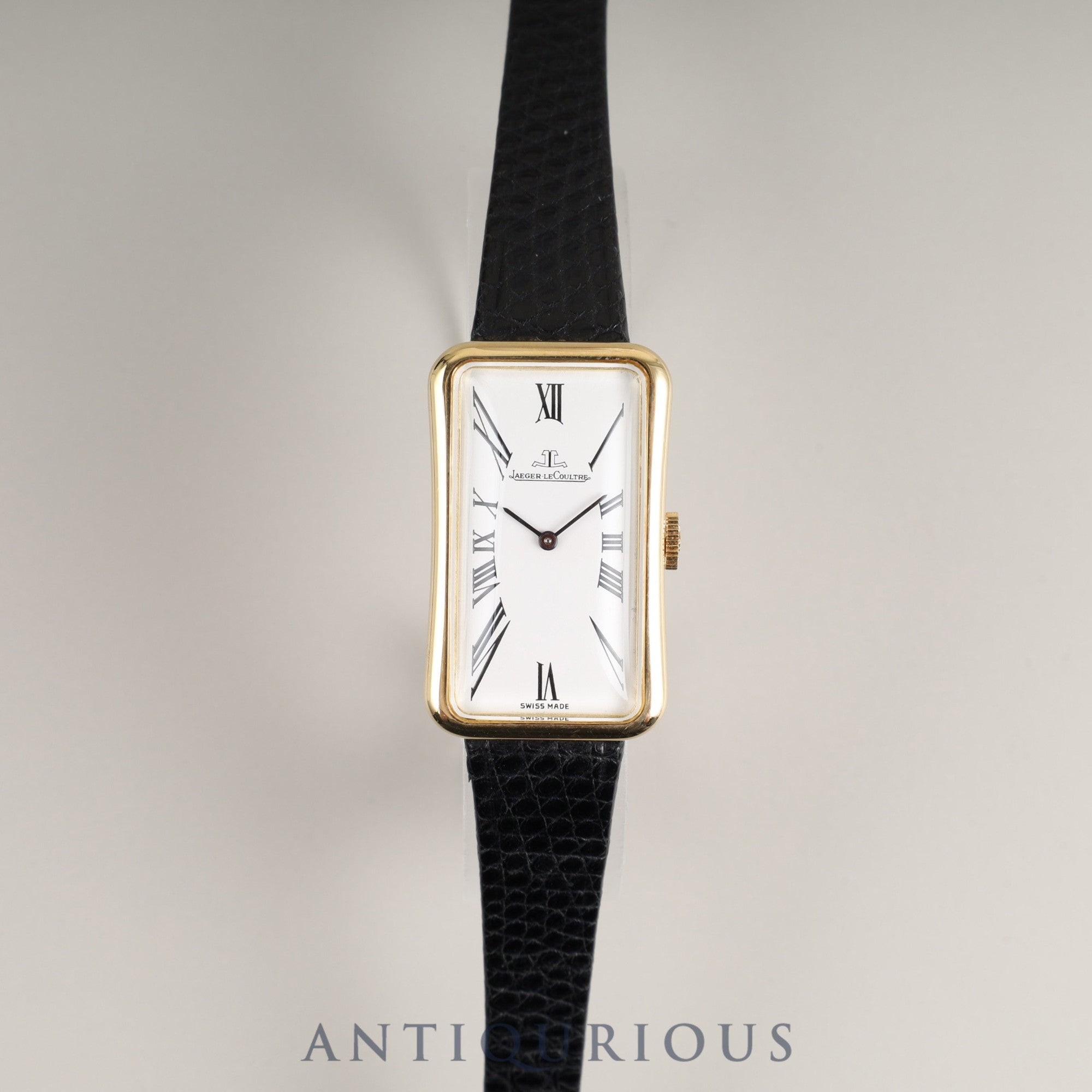 Jaeger-LeCoultre Rectangular 6011 Manual winding YG Leather Genuine buckle (GP) White Roman dial Overhauled