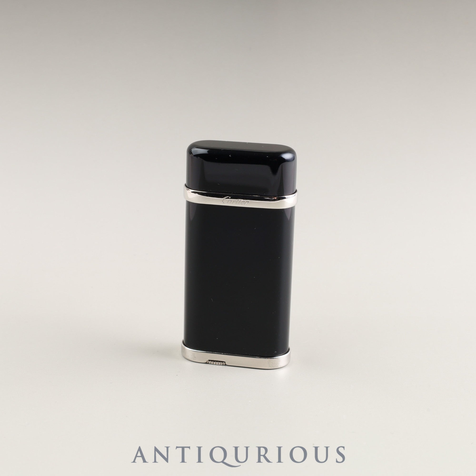 Cartier Lighter CA120118 Lacquer Black x Platinum Finish Box
