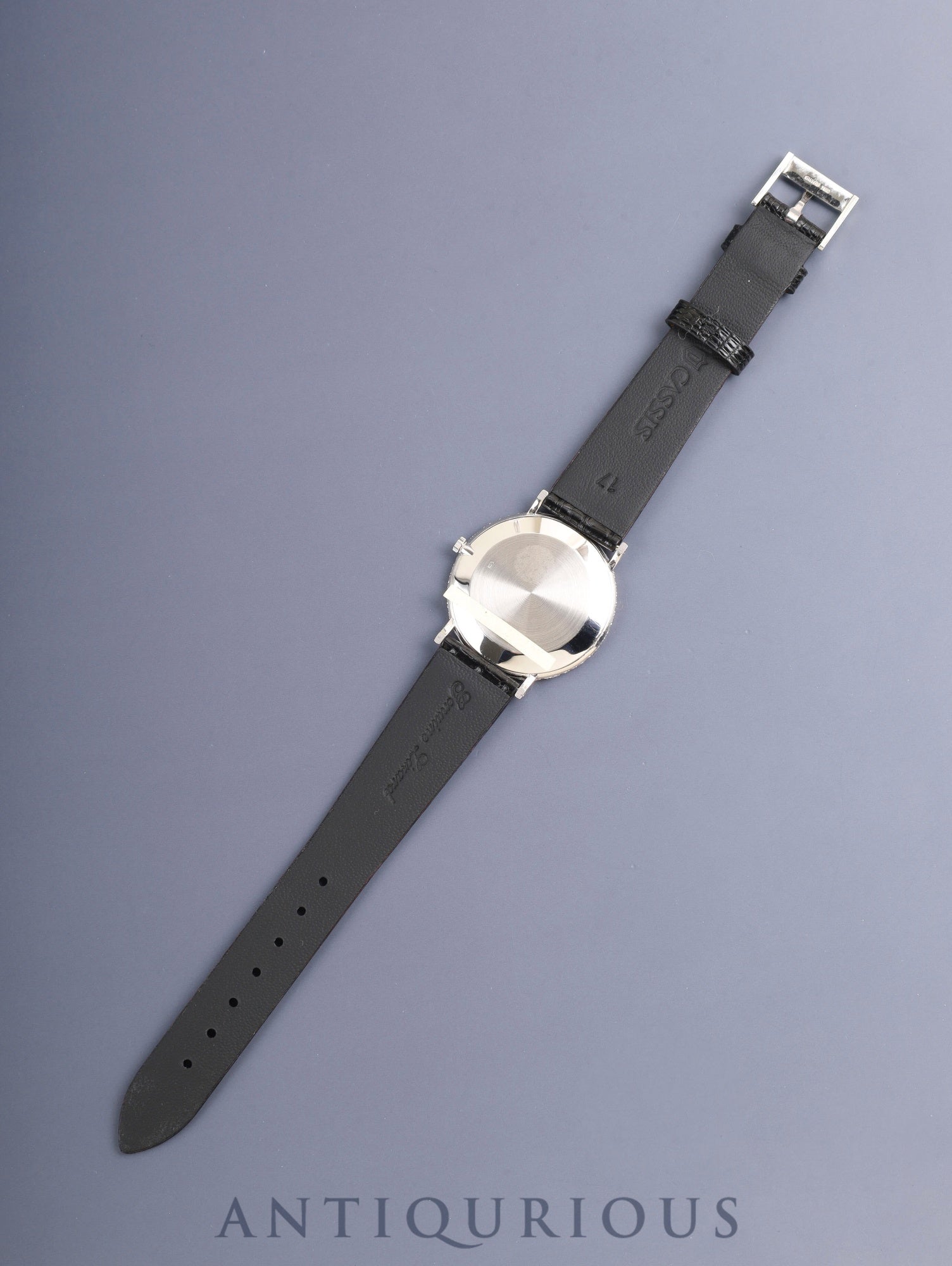 Piaget Round 9037 Manual Winding Cal.9P2 750WG Leather Original Pin Buckle (750WG) Black / Diamond Dial Box Original Leather Strap Overhauled