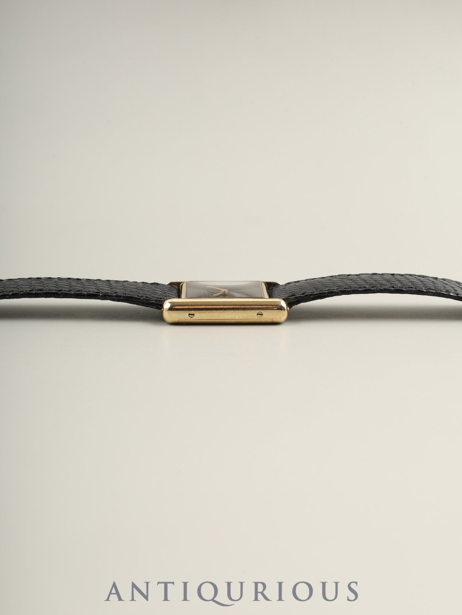 Cartier Must Tank SM Manual winding Cal.78-1 SV925 Original leather strap Original pin buckle Onyx dial (SWISS表記) Overhauled