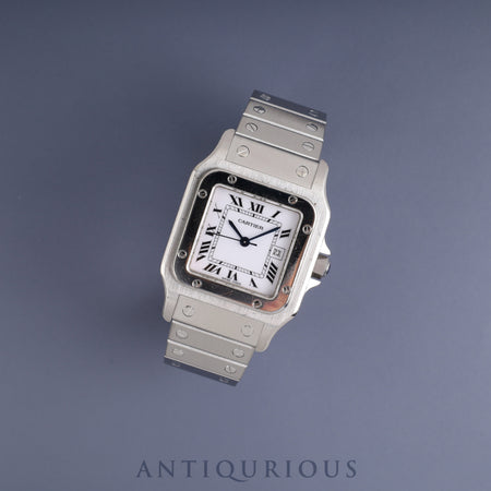 Cartier Santos Galbee LM 2960 Automatic Stainless Steel Watch with White Roman Dial. Completely serviced at a Cartier boutique.