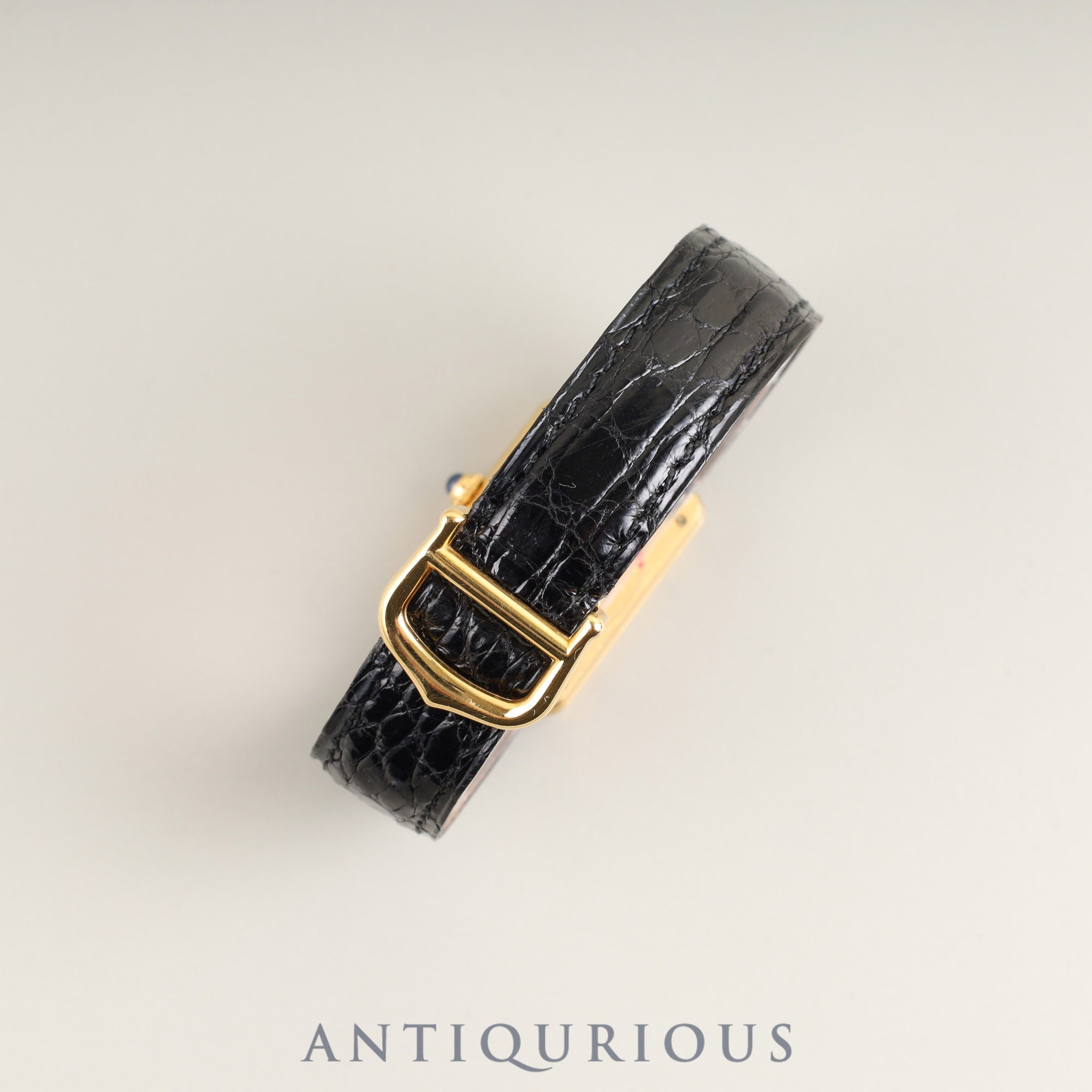 Cartier Must Tank SM 5057001 Quartz Cal. 057 SV925 Genuine Leather Strap Genuine D Buckle (GP) Arabic Dial Box Booklet Overhauled