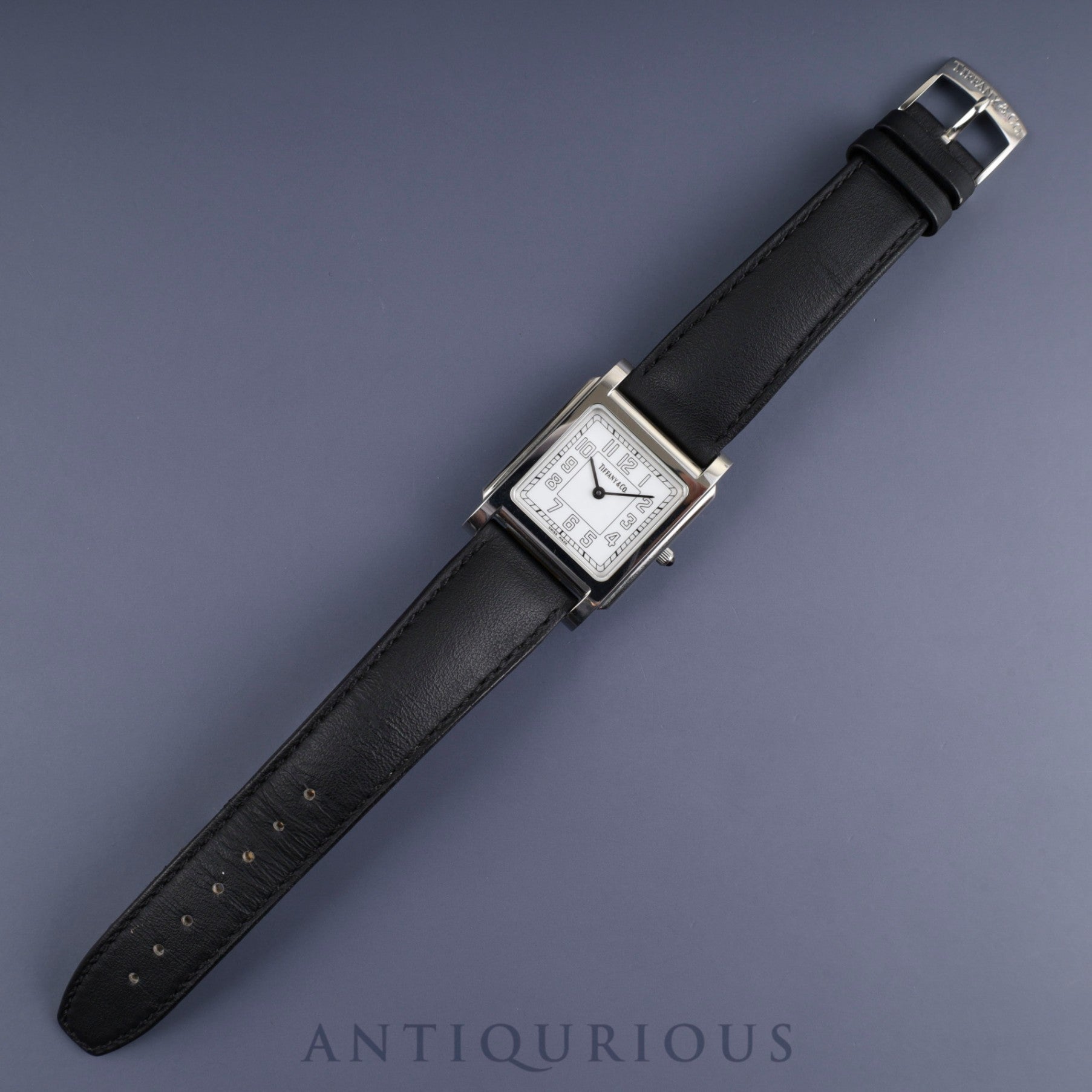 ティファニー クラシックスクエア 525.1030 クォーツ Cal.901.001 SS 純正革ベルト 純正尾錠(SS) ホワイトアラビア文字盤 オーバーホール済み