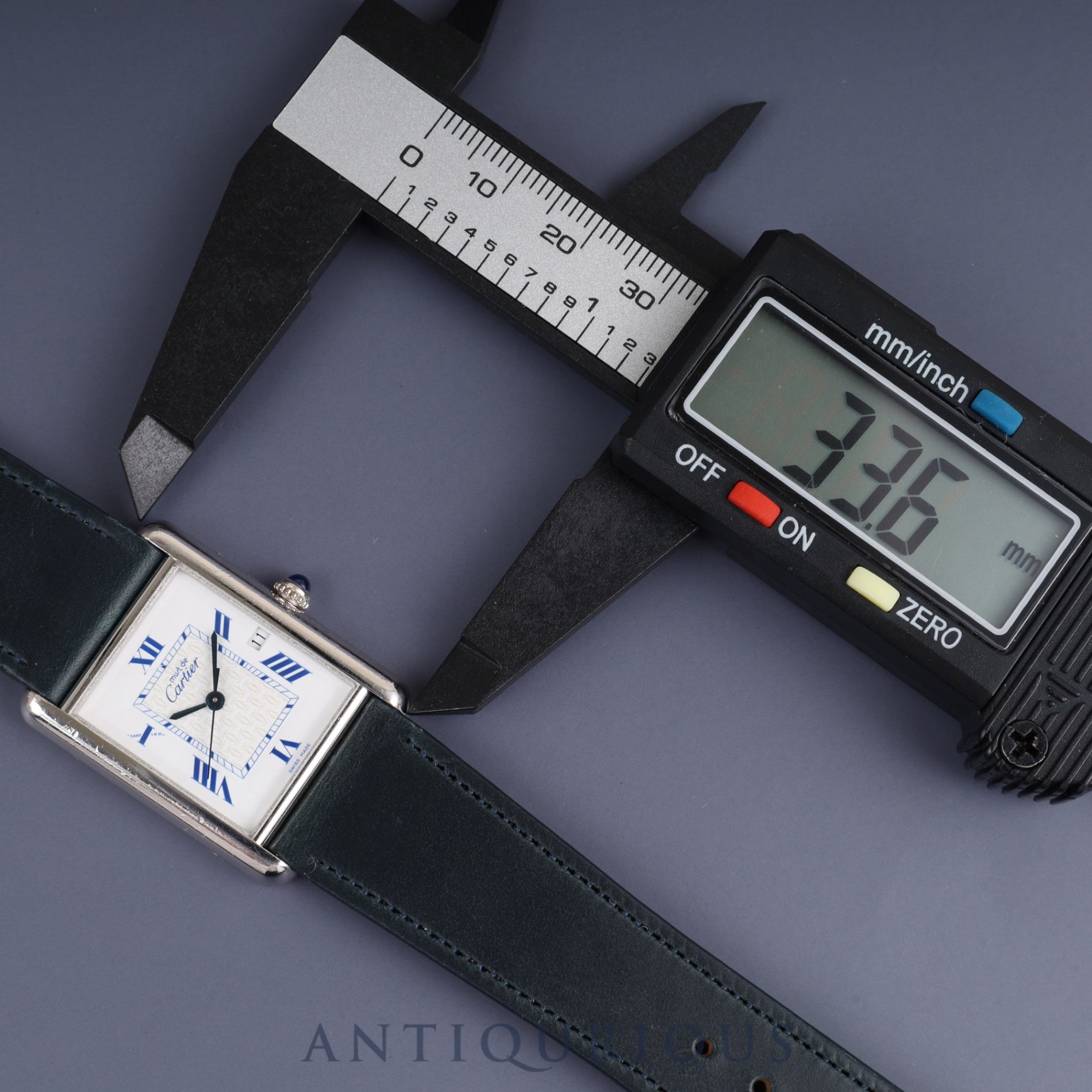 Cartier Must Tank GM (XL) 2414 Quartz Movement, SV925 Leather, Aftermarket Buckle (Stainless Steel), White Roman Dial (SWISS MADE Marking), Completely Serviced at a Cartier Boutique