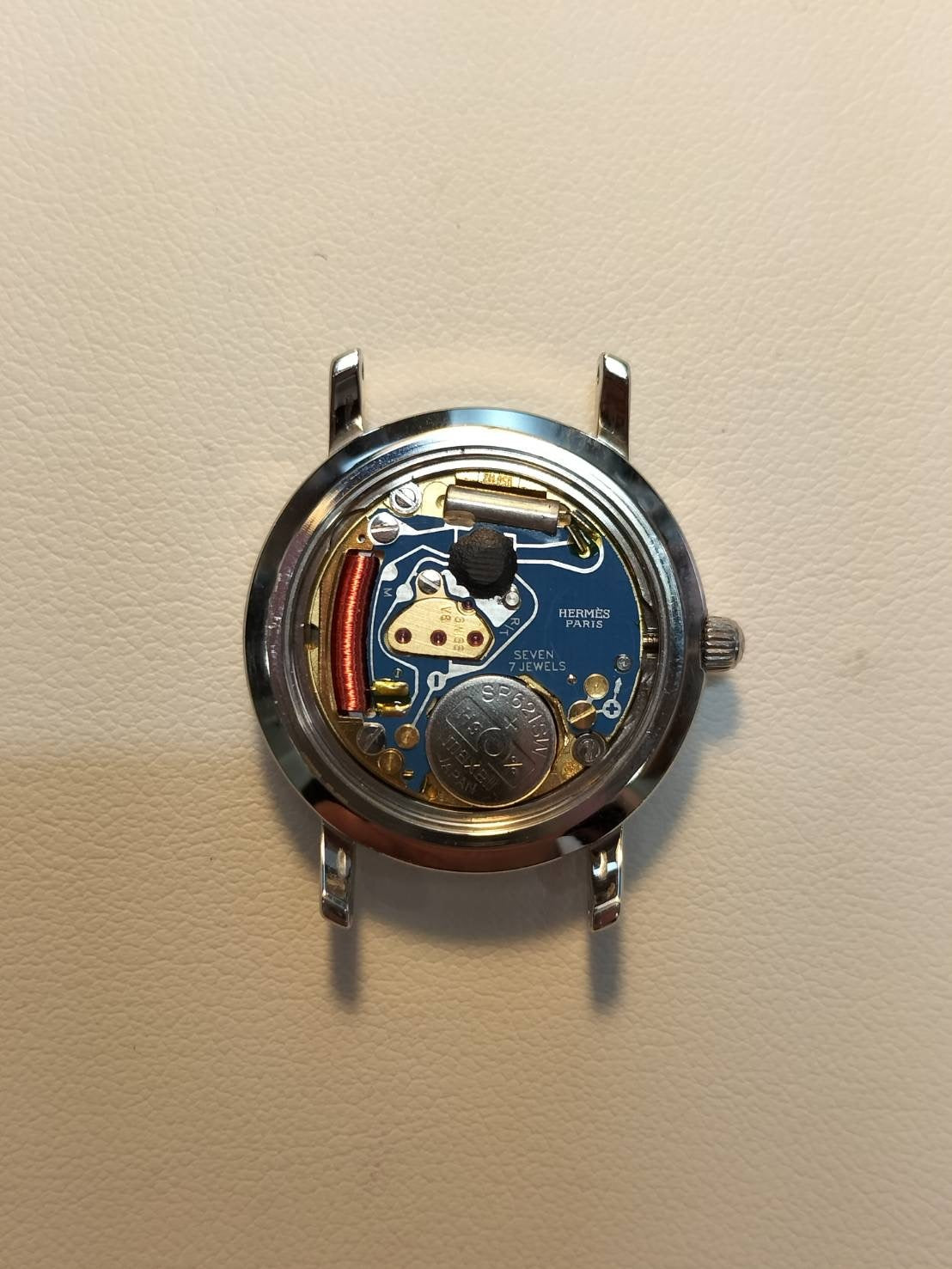 HERMES Clipper CL4.220 Quartz SS/GP SS/GP Ivory Dial Box, Booklet, Warranty (1999) Overhauled