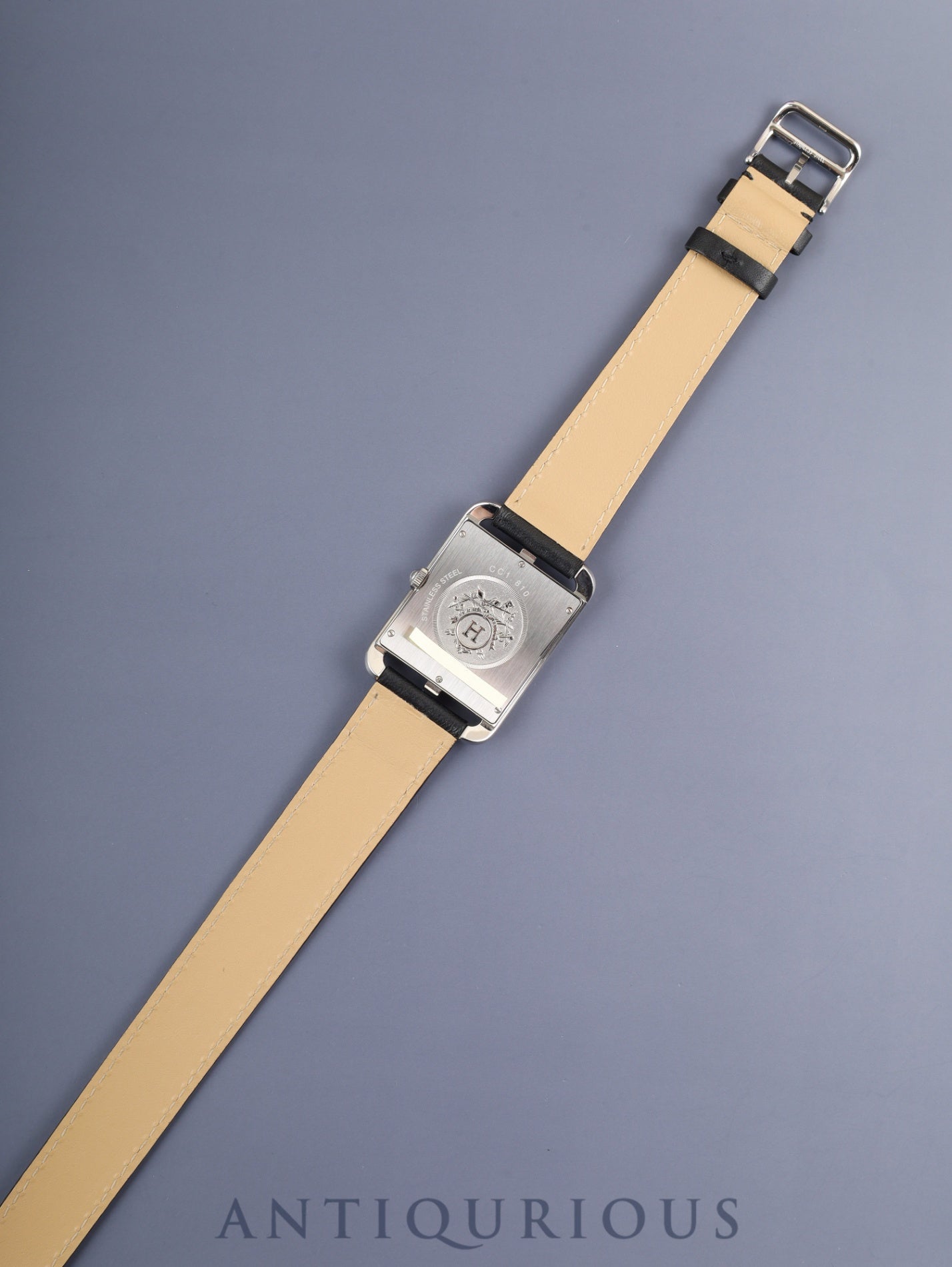 エルメス ケープコッド W055346WW00 / CC1.810 クォーツ SS 革 純正尾錠(SS)シルバーアラビア文字盤 箱 冊子 保証書(2022年) 純正革ベルト(U刻印:2022年)オーバーホール済み