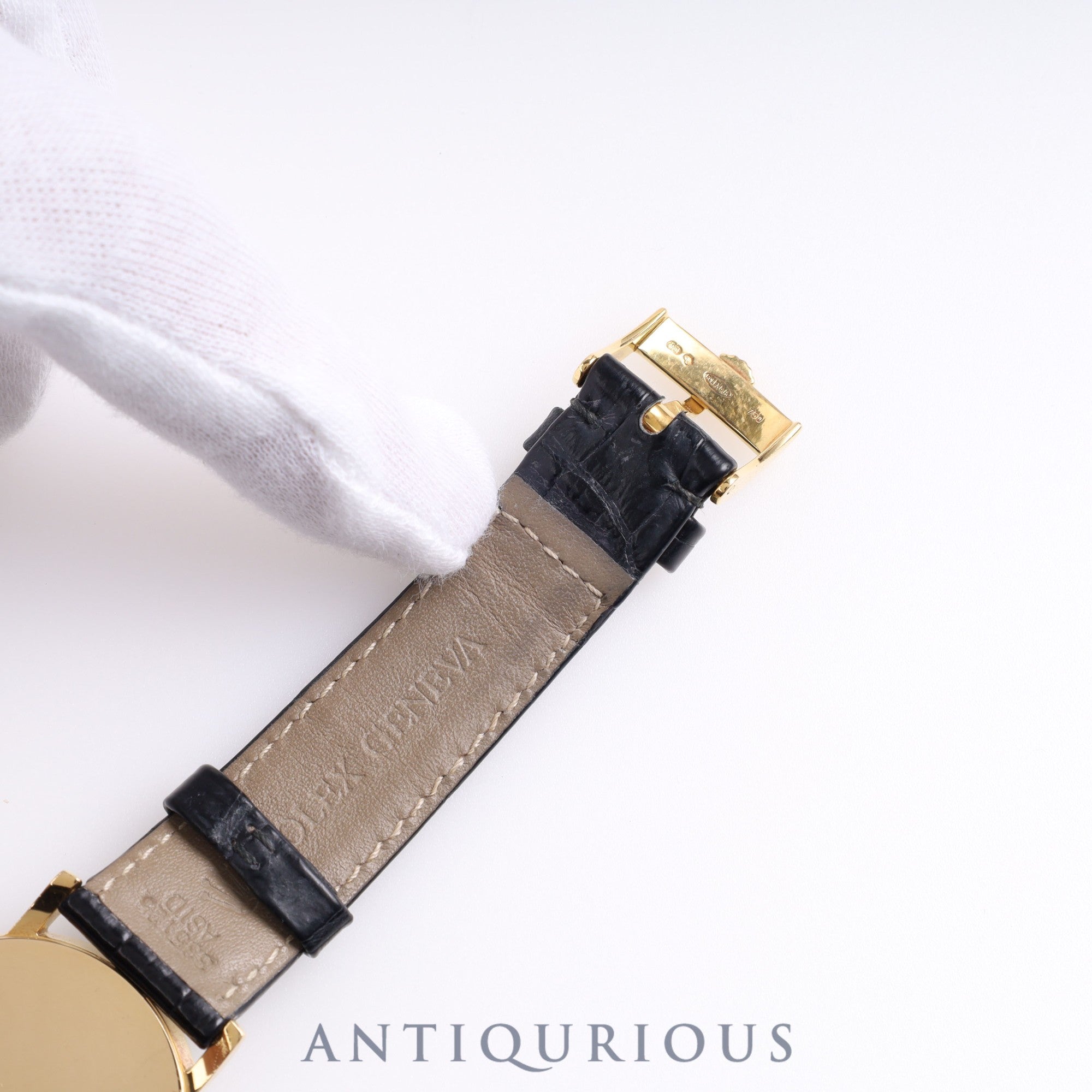 Rolex Cellini 5115/8 Manual Winding Cal.1602 Black Dial 31.8mm YG Leather K Serial (2001) Box Warranty