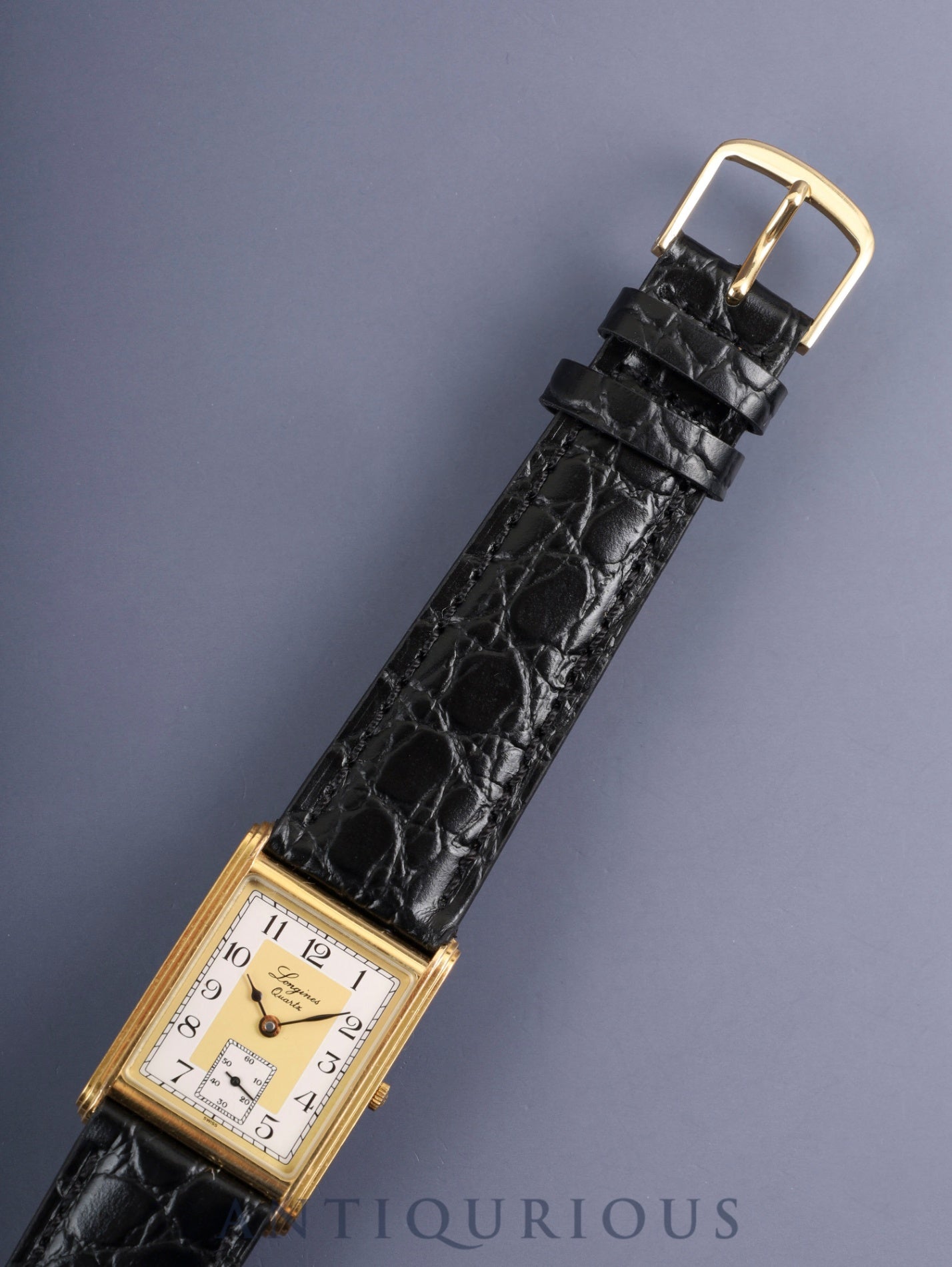 ロンジン 150周年記念モデル 5150 976 クォーツ Cal.L976.2 SS/GP 革 社外尾錠(GP)ホワイト×ゴールド文字盤 オーバーホール済み