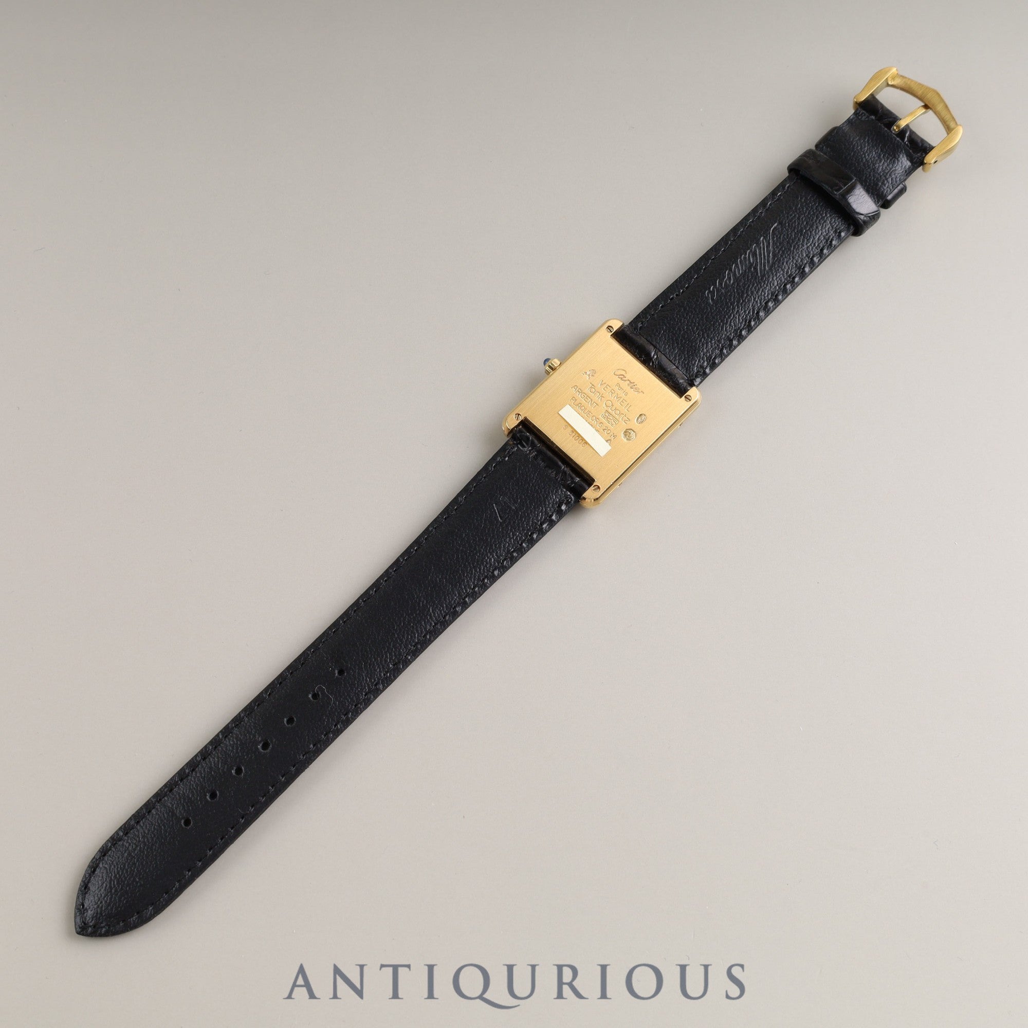 Cartier Must Tank LM QZ 6 81006 SV925 Black Onyx Dial