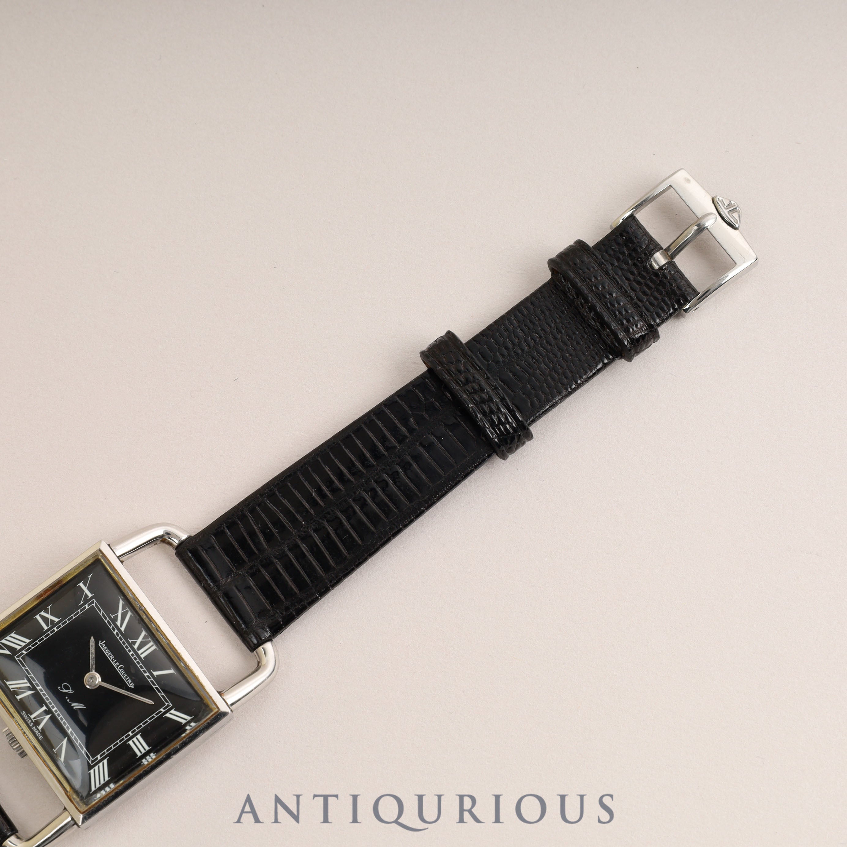 ジャガー・ルクルト ドライバーズウォッチ エトリエ 9041.42 手巻き Cal.818/3 SS 革 ブラックローマン文字盤